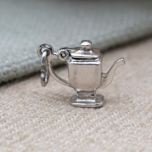 Vintage Sterling Silver Opening Teapot Charm Pendant - Articulated Teaware | Gift for Charm Bracelet