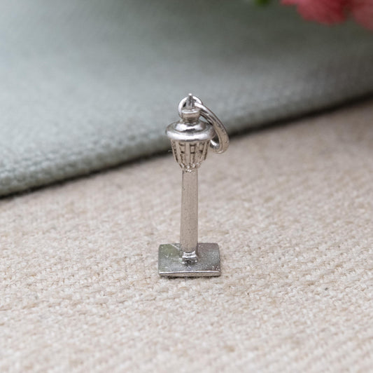 Vintage Sterling Silver Street Lamp Charm Pendant - Old Fashioned Lamp | Victorian Light | Gift for Charm Bracelet Necklace