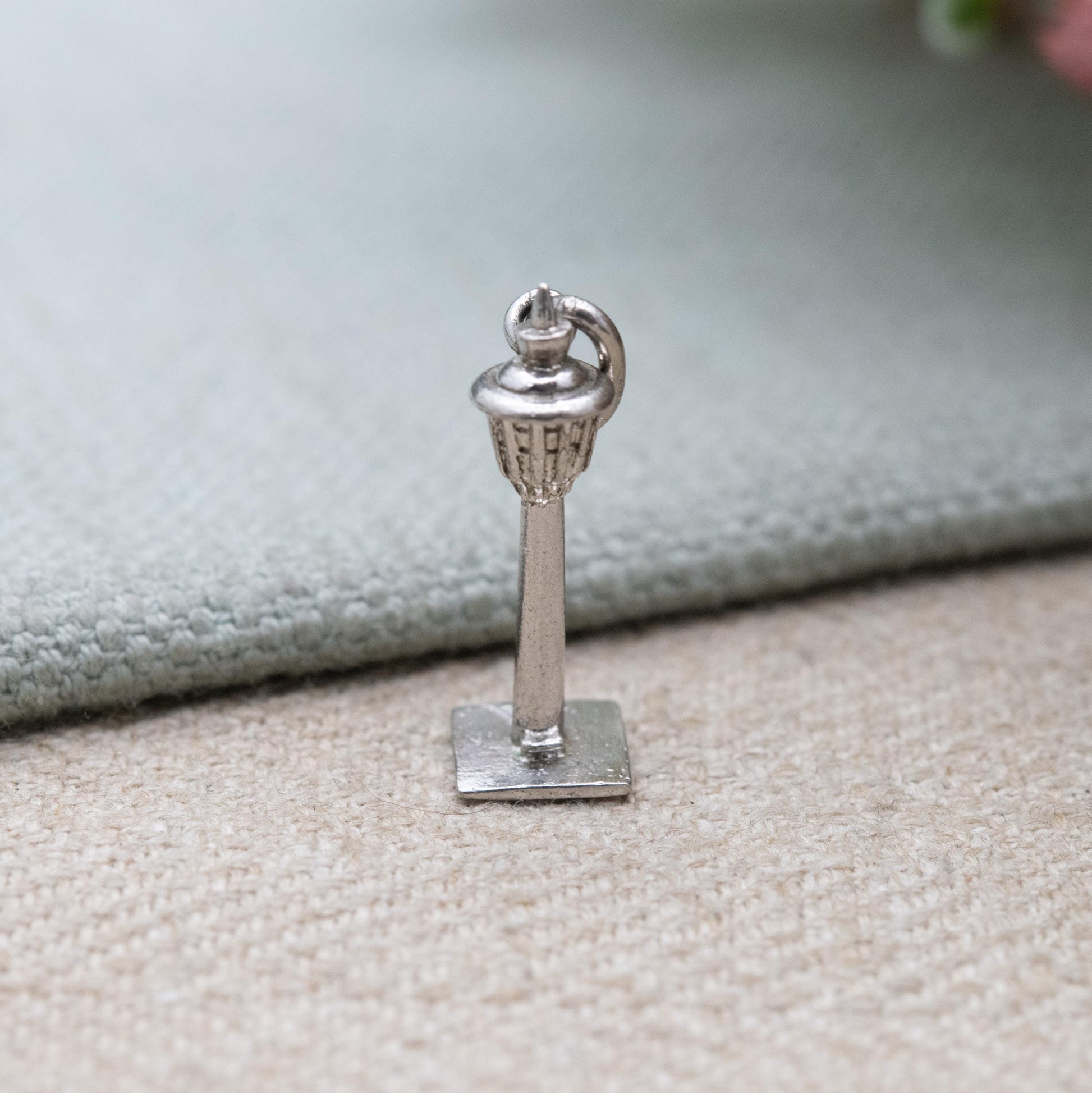Vintage Sterling Silver Street Lamp Charm Pendant - Old Fashioned Lamp | Victorian Light | Gift for Charm Bracelet Necklace