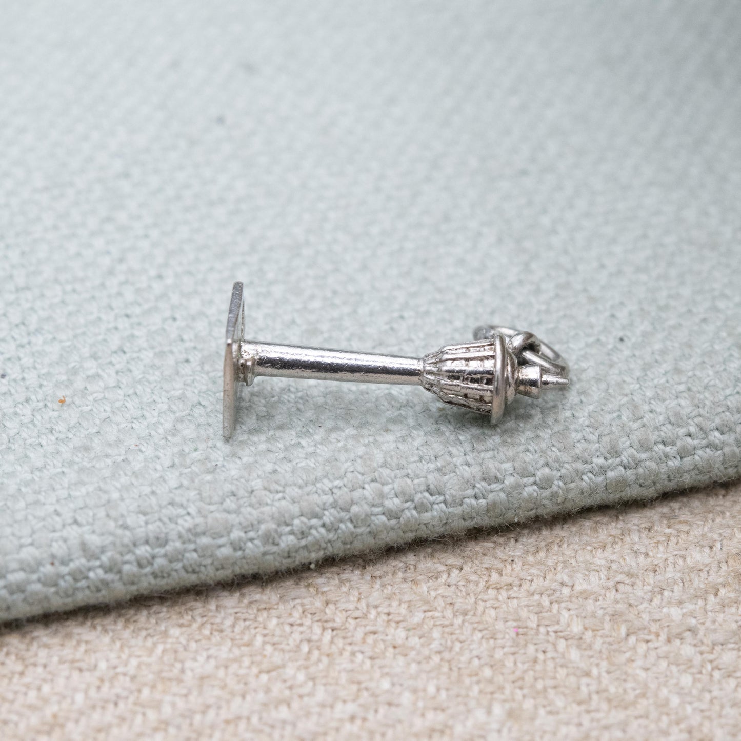 Vintage Sterling Silver Street Lamp Charm Pendant - Old Fashioned Lamp | Victorian Light | Gift for Charm Bracelet Necklace