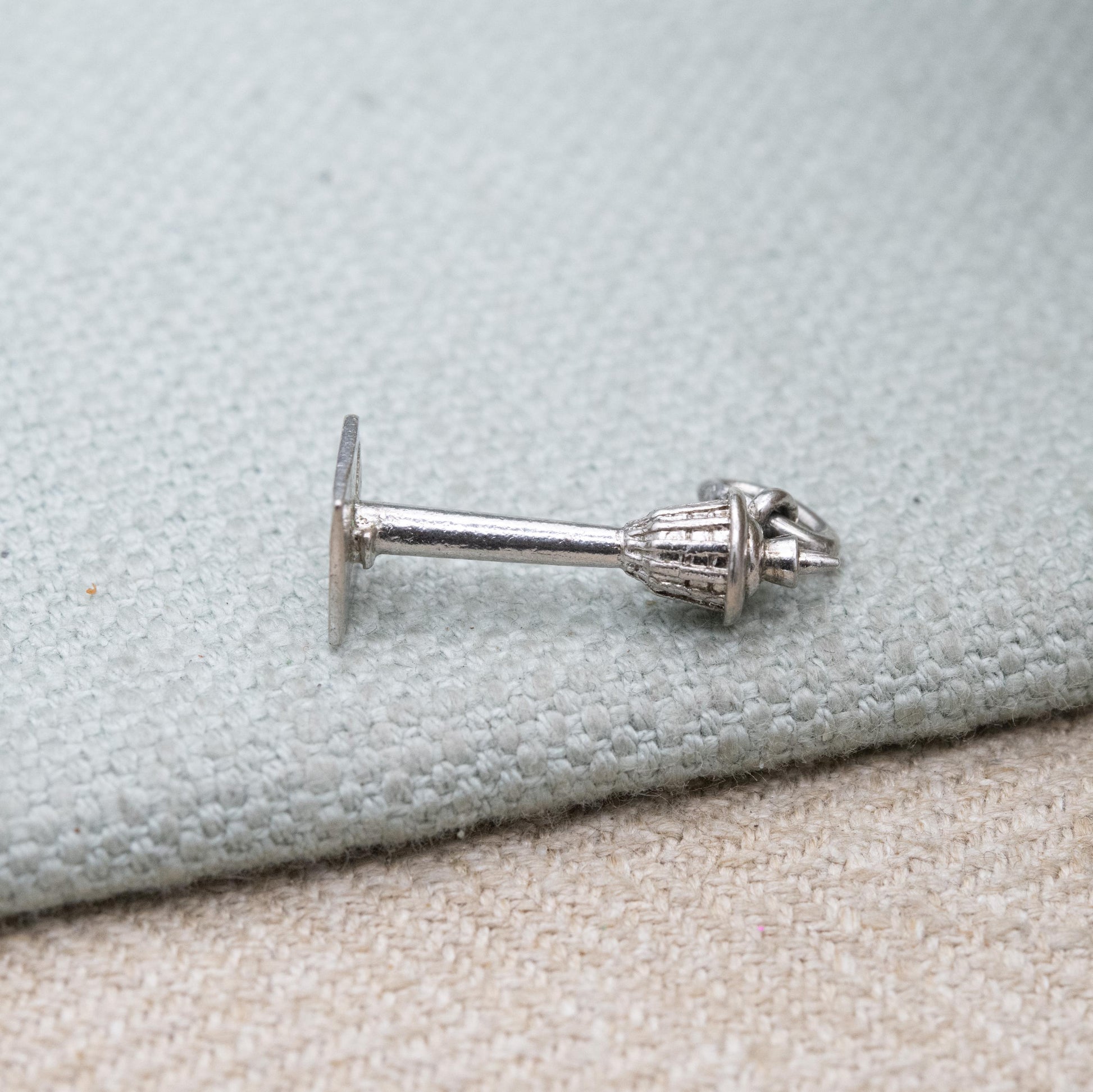 Vintage Sterling Silver Street Lamp Charm Pendant - Old Fashioned Lamp | Victorian Light | Gift for Charm Bracelet Necklace