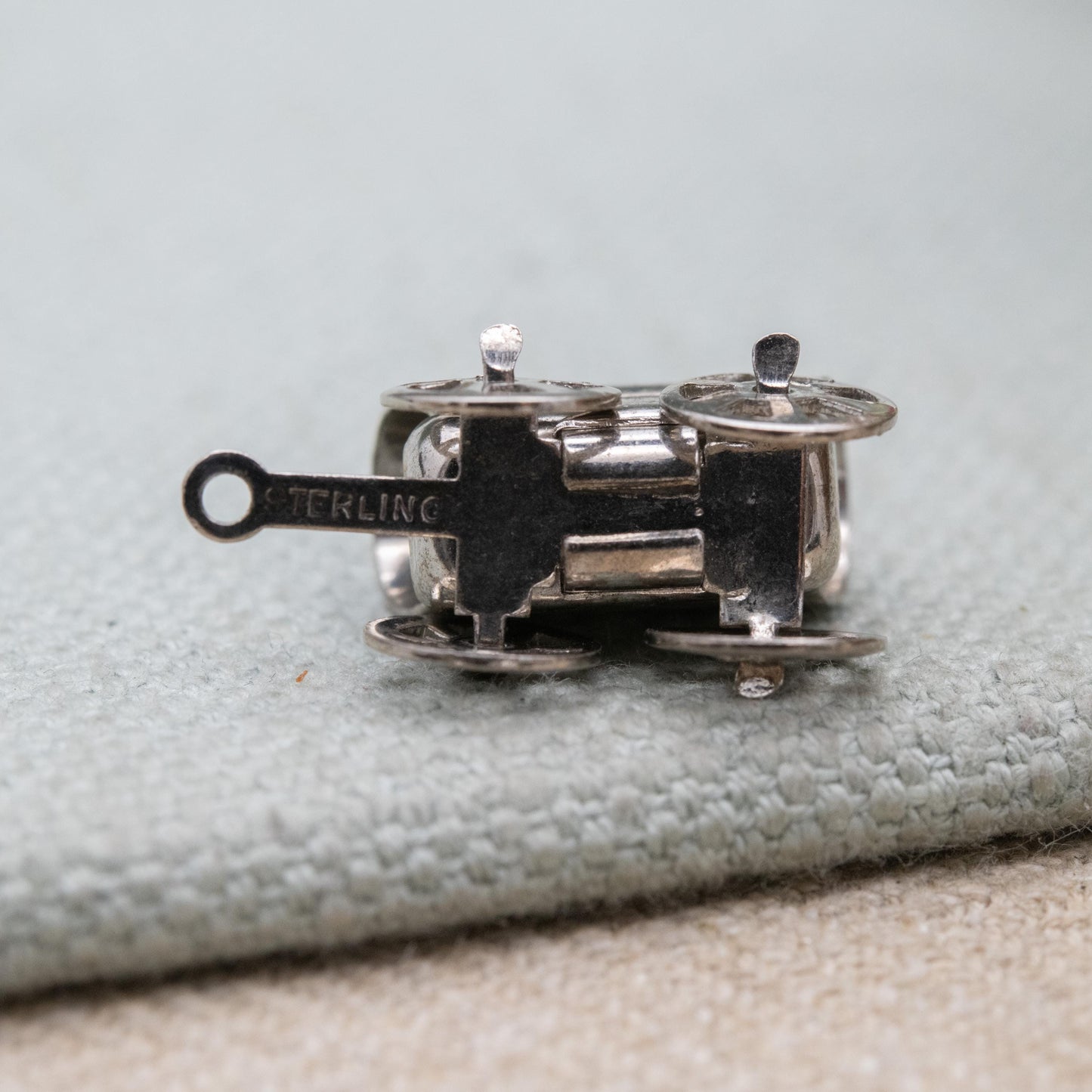 Vintage Sterling Silver Covered Wagon Charm Pendant - Moving Wheels Pioneer Wagon | Wild West Gift for Charm Bracelet