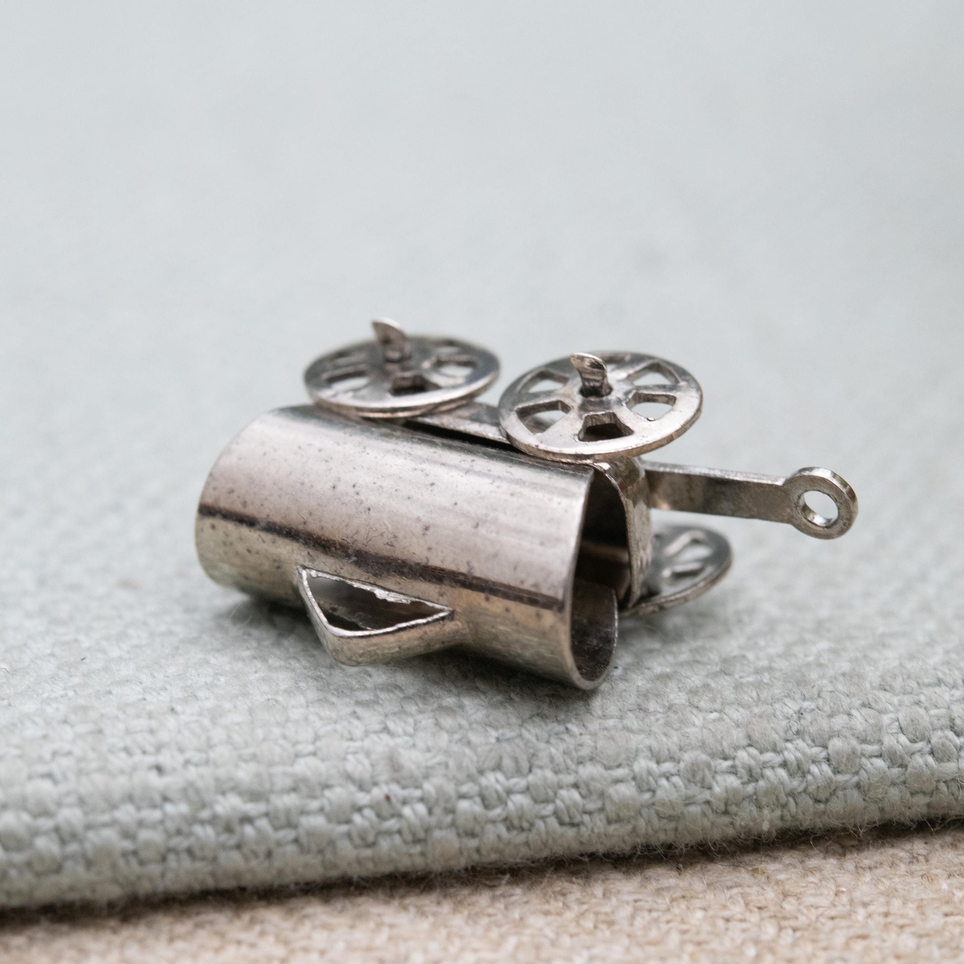 Vintage Sterling Silver Covered Wagon Charm Pendant - Moving Wheels Pioneer Wagon | Wild West Gift for Charm Bracelet