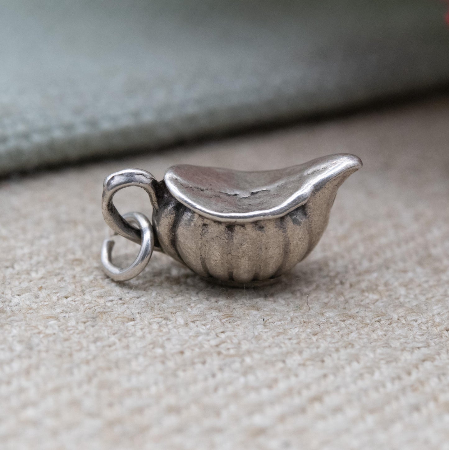 Vintage Sterling Silver Gravy Boat Charm Pendant - Jug Decanter | Ornate Design | Gift for Charm Bracelet