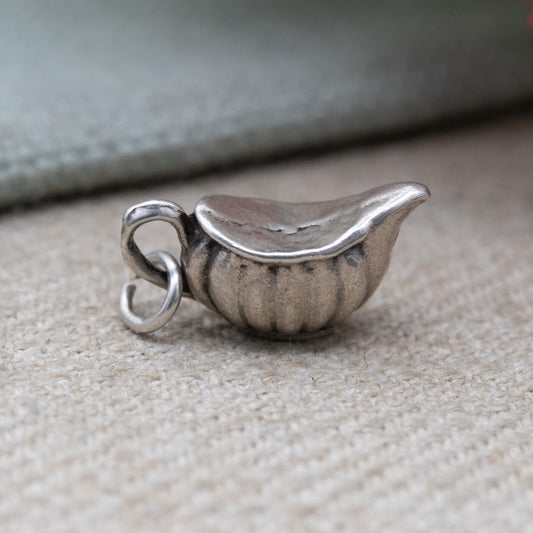 Vintage Sterling Silver Gravy Boat Charm Pendant - Jug Decanter | Ornate Design | Gift for Charm Bracelet