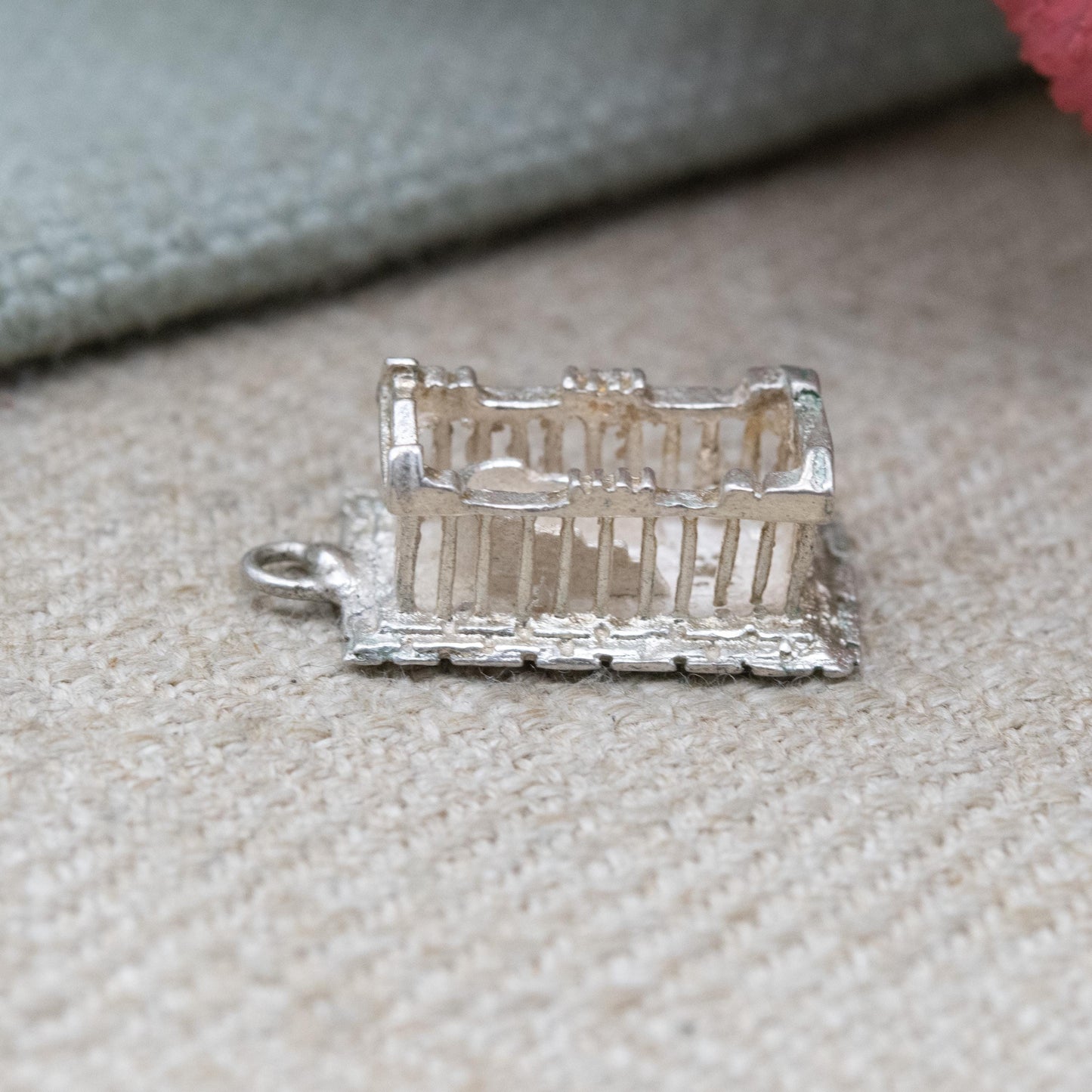 Vintage European Silver Athens Parthenon Charm Pendant - Ruined Temple | Ancient Greece Souvenir | Acropolis Gift for Charm Bracelet