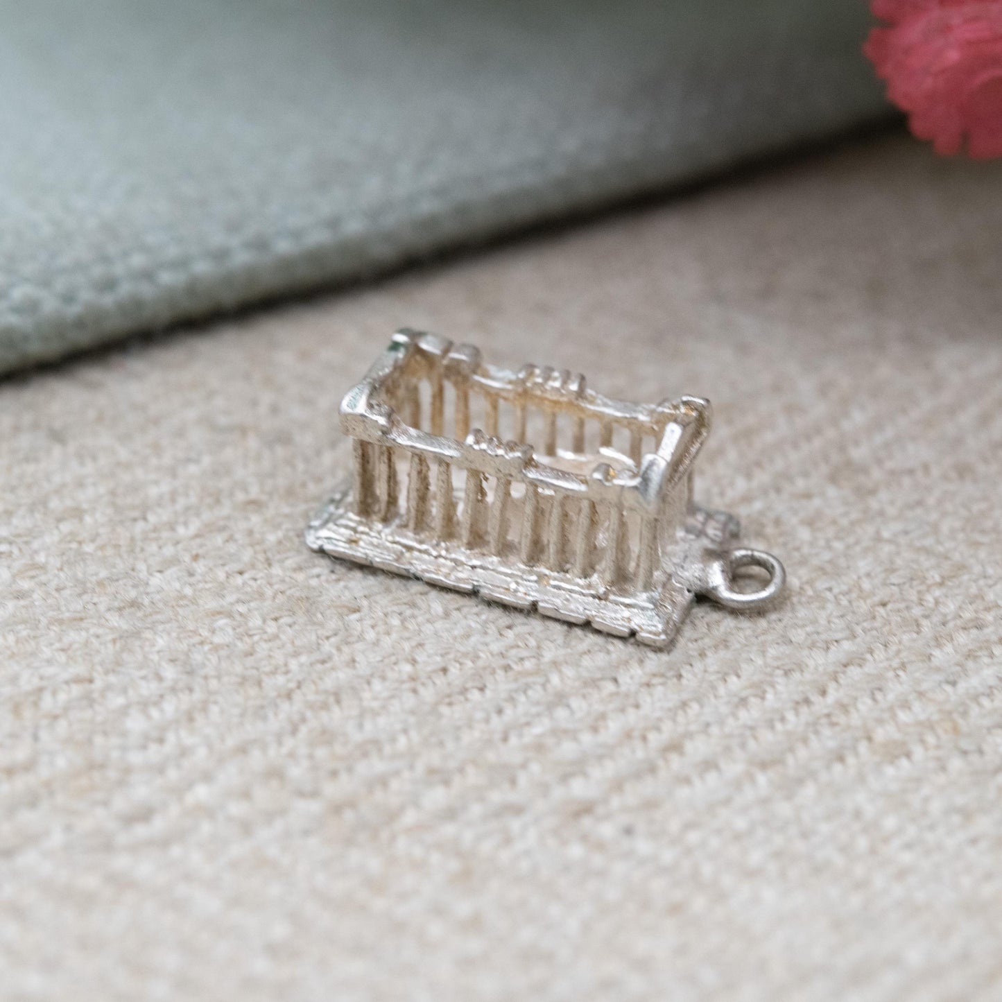 Vintage European Silver Athens Parthenon Charm Pendant - Ruined Temple | Ancient Greece Souvenir | Acropolis Gift for Charm Bracelet