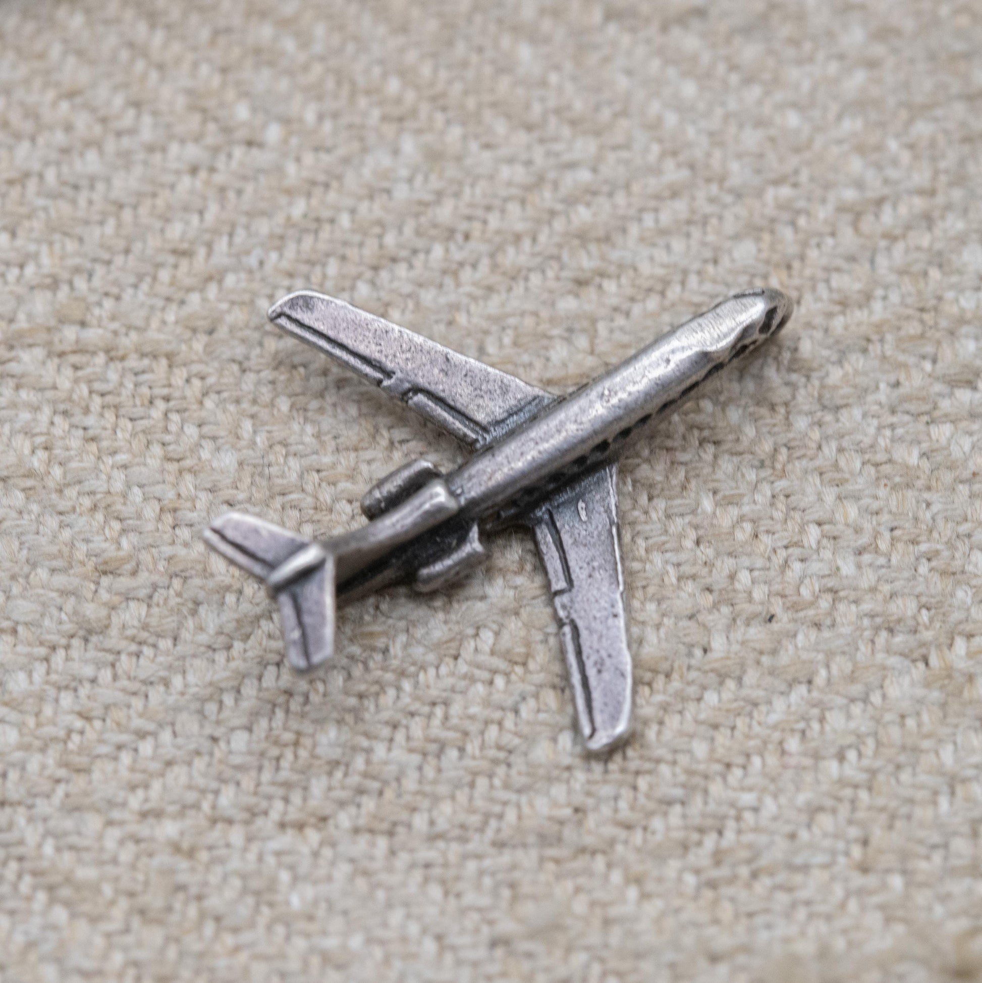 Vintage Sterling Silver Airplane Travel Charm Pendant - Passenger Jet Aircraft | Gift for Charm Bracelet Necklace