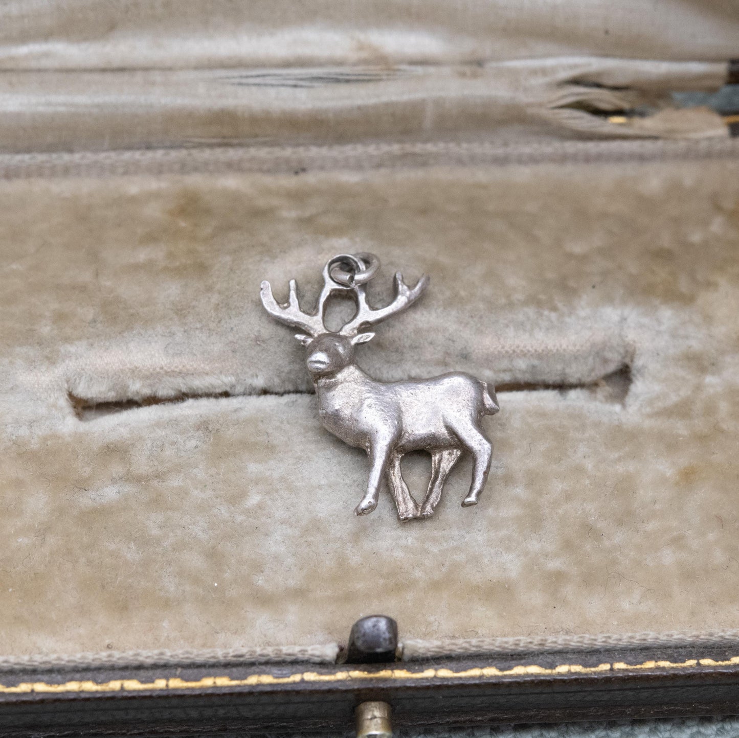 Vintage Sterling Silver Stag Charm Pendant - Deer with Horns Antlers | Animal Jewellery | Gift for Charm Bracelet