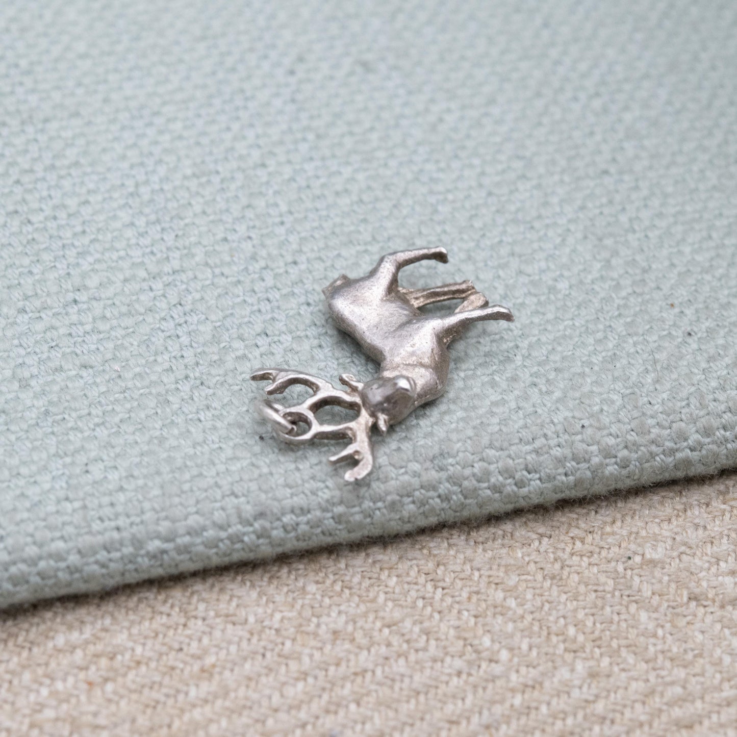 Vintage Sterling Silver Stag Charm Pendant - Deer with Horns Antlers | Animal Jewellery | Gift for Charm Bracelet