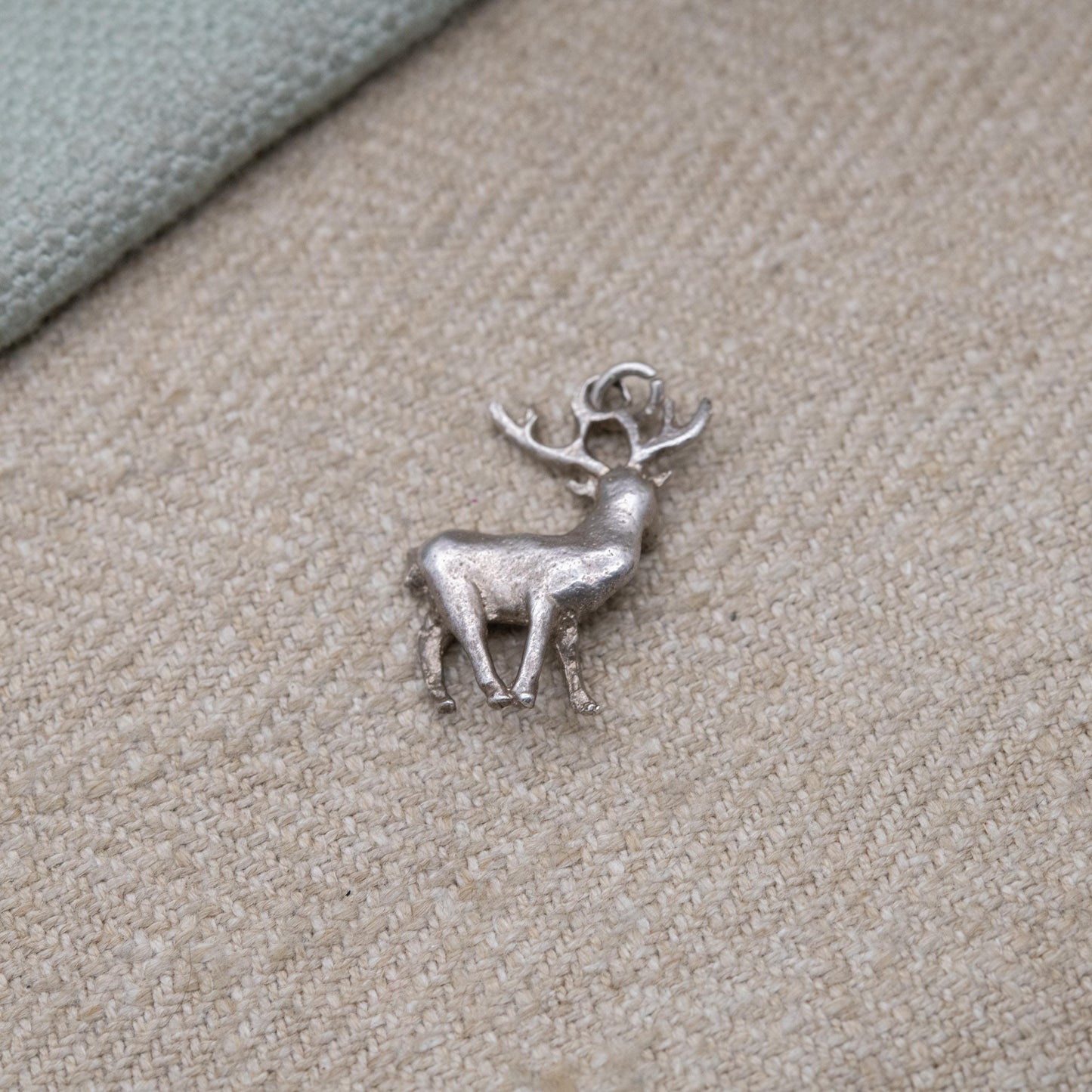 Vintage Sterling Silver Stag Charm Pendant - Deer with Horns Antlers | Animal Jewellery | Gift for Charm Bracelet