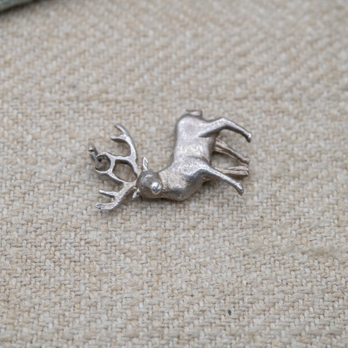 Vintage Sterling Silver Stag Charm Pendant - Deer with Horns Antlers | Animal Jewellery | Gift for Charm Bracelet