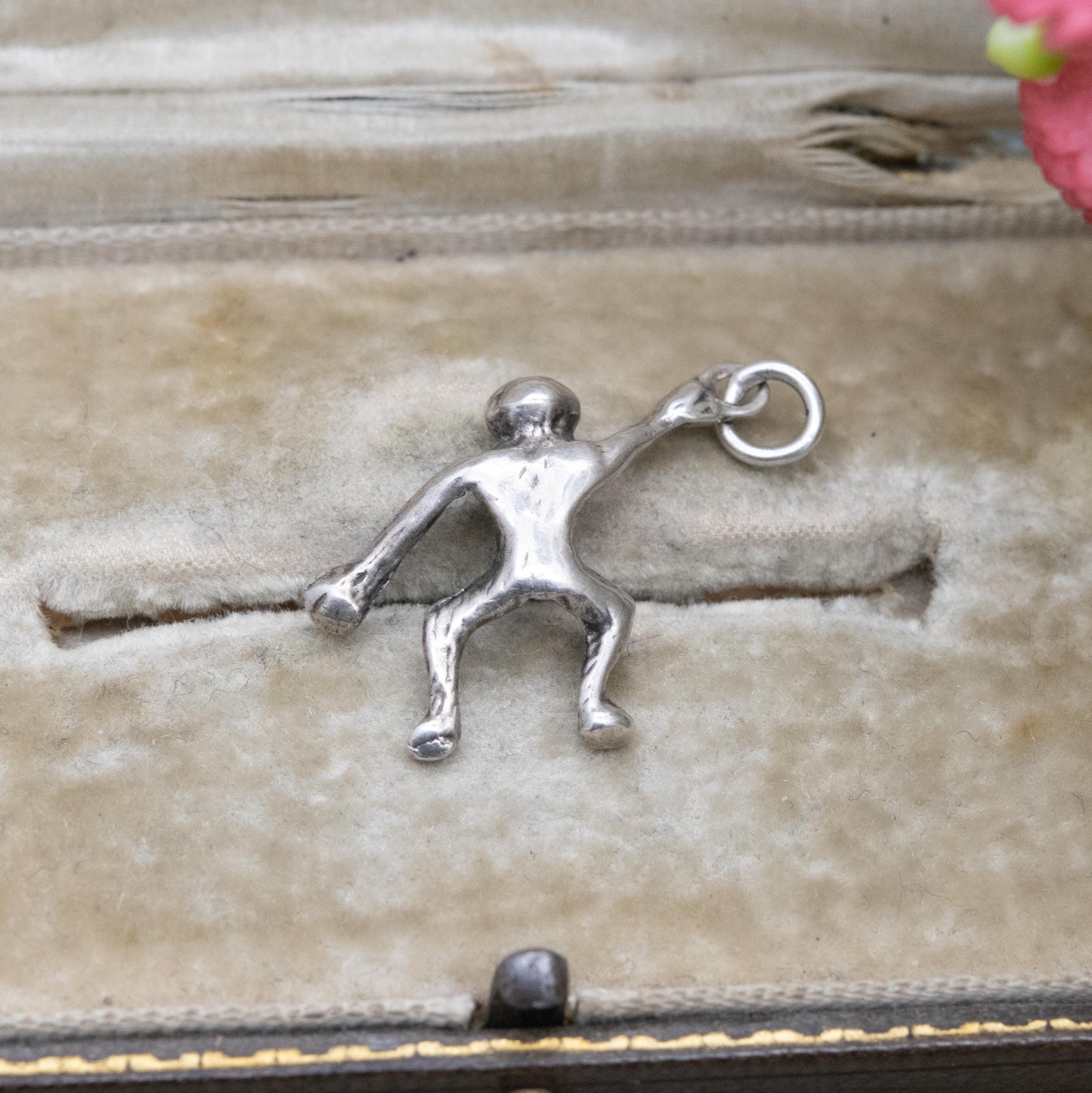 Vintage Sterling Silver Cheeky Monkey Charm Pendant - Cute Animal | Love Gift for Charm Bracelet