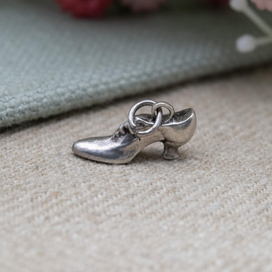 Vintage Sterling Silver High Heel Shoe Charm Pendant - Ladies Shoe Accessory | Gift for Charm Bracelet