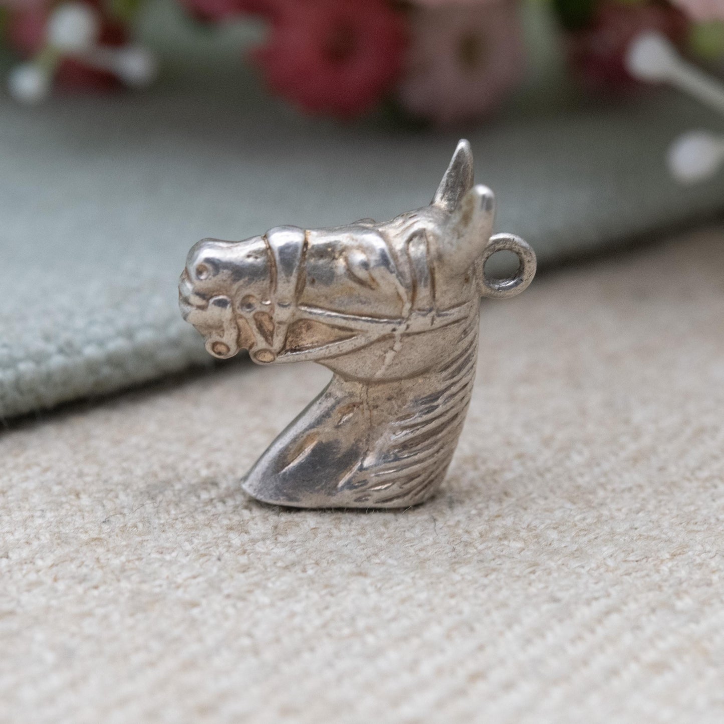 Vintage Sterling Silver Horse Head Charm Pendant - Realistic Animal Jewellery | Horse Girl | Nature Lover | Charm Bracelet | Charm Necklace