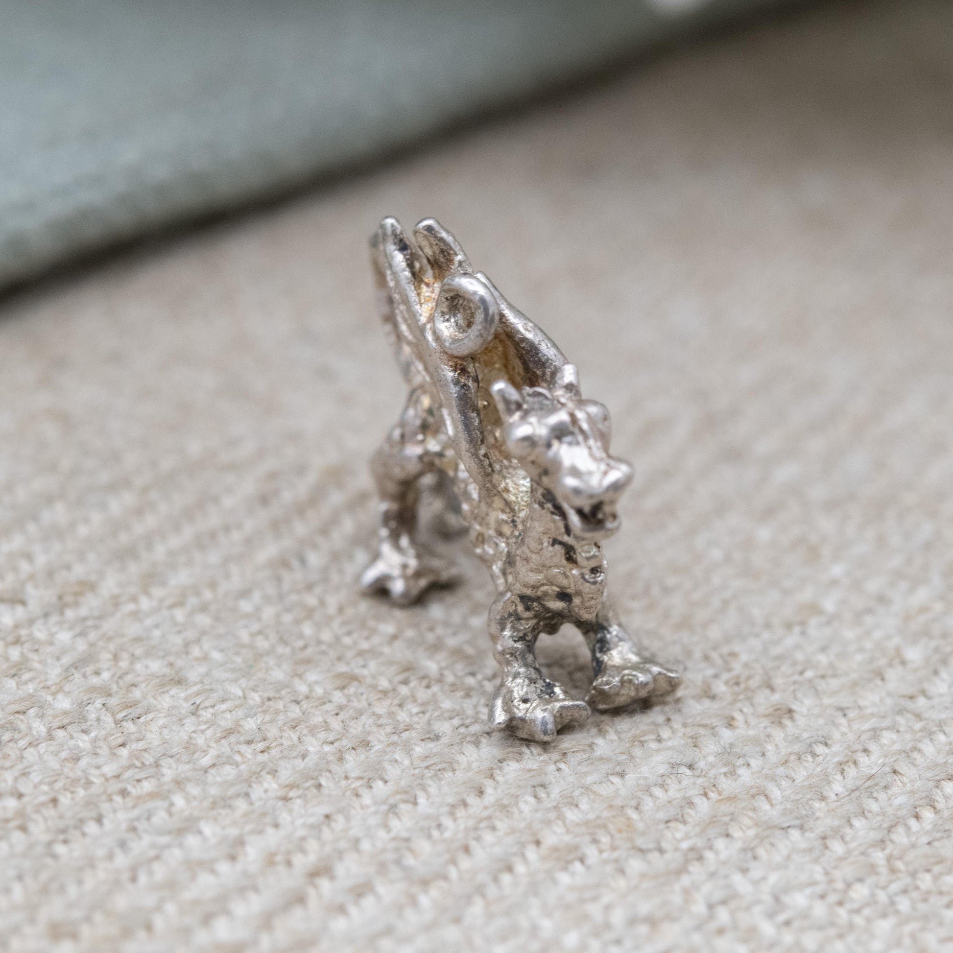 Vintage Sterling Silver Dragon Charm Pendant - Traditional Welsh Dragon | Wales Souvenir | Fantasy Gift for Charm Bracelet