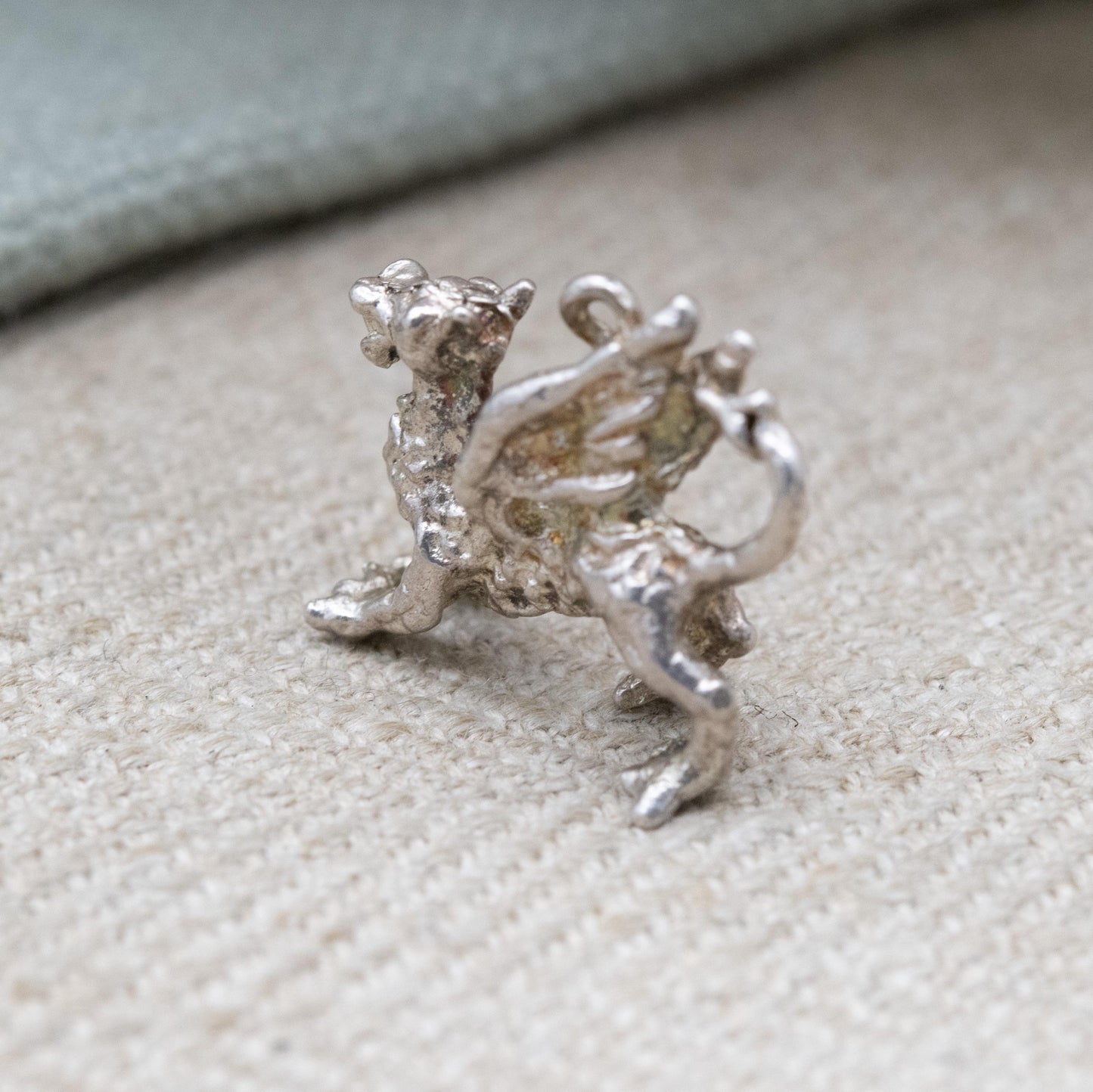 Vintage Sterling Silver Dragon Charm Pendant - Traditional Welsh Dragon | Wales Souvenir | Fantasy Gift for Charm Bracelet