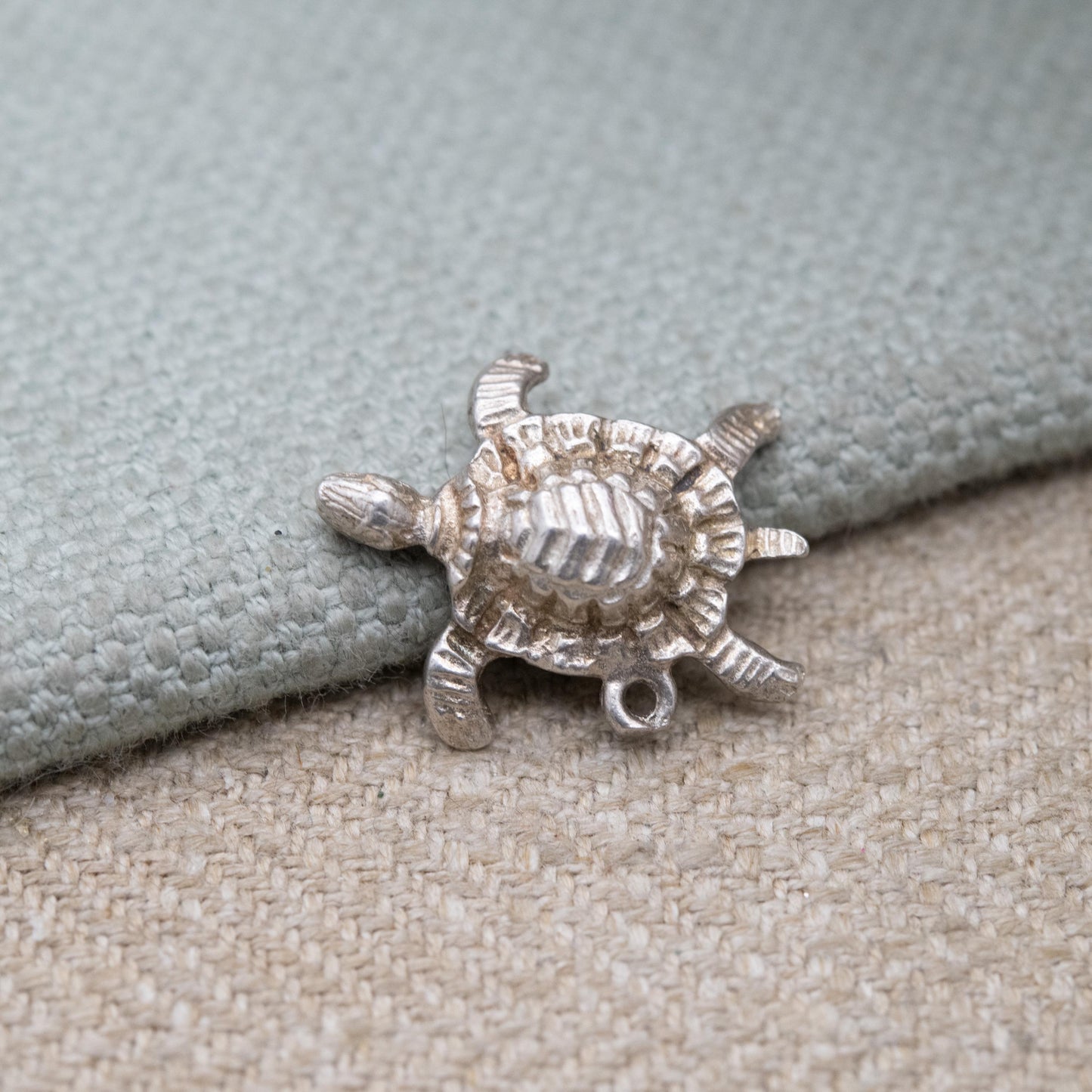 Vintage Sterling Silver Little Turtle Charm Pendant - Cute Sea Animal | Gift for Charm Bracelet