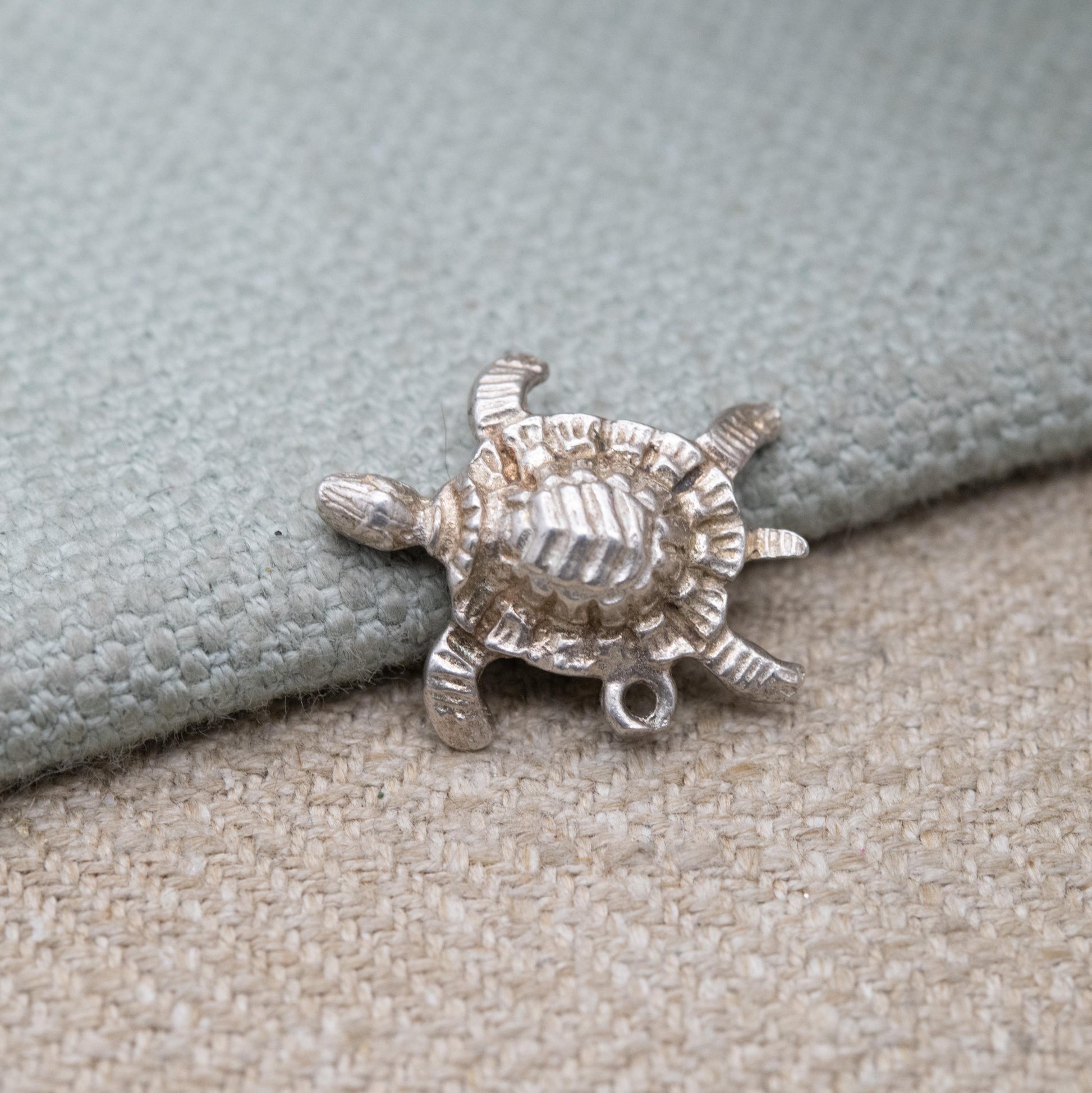 Vintage Sterling Silver Little Turtle Charm Pendant - Cute Sea Animal | Gift for Charm Bracelet
