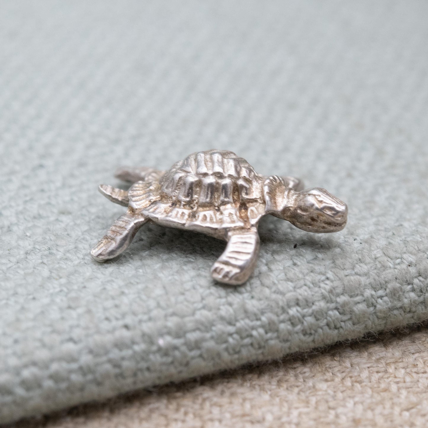 Vintage Sterling Silver Little Turtle Charm Pendant - Cute Sea Animal | Gift for Charm Bracelet