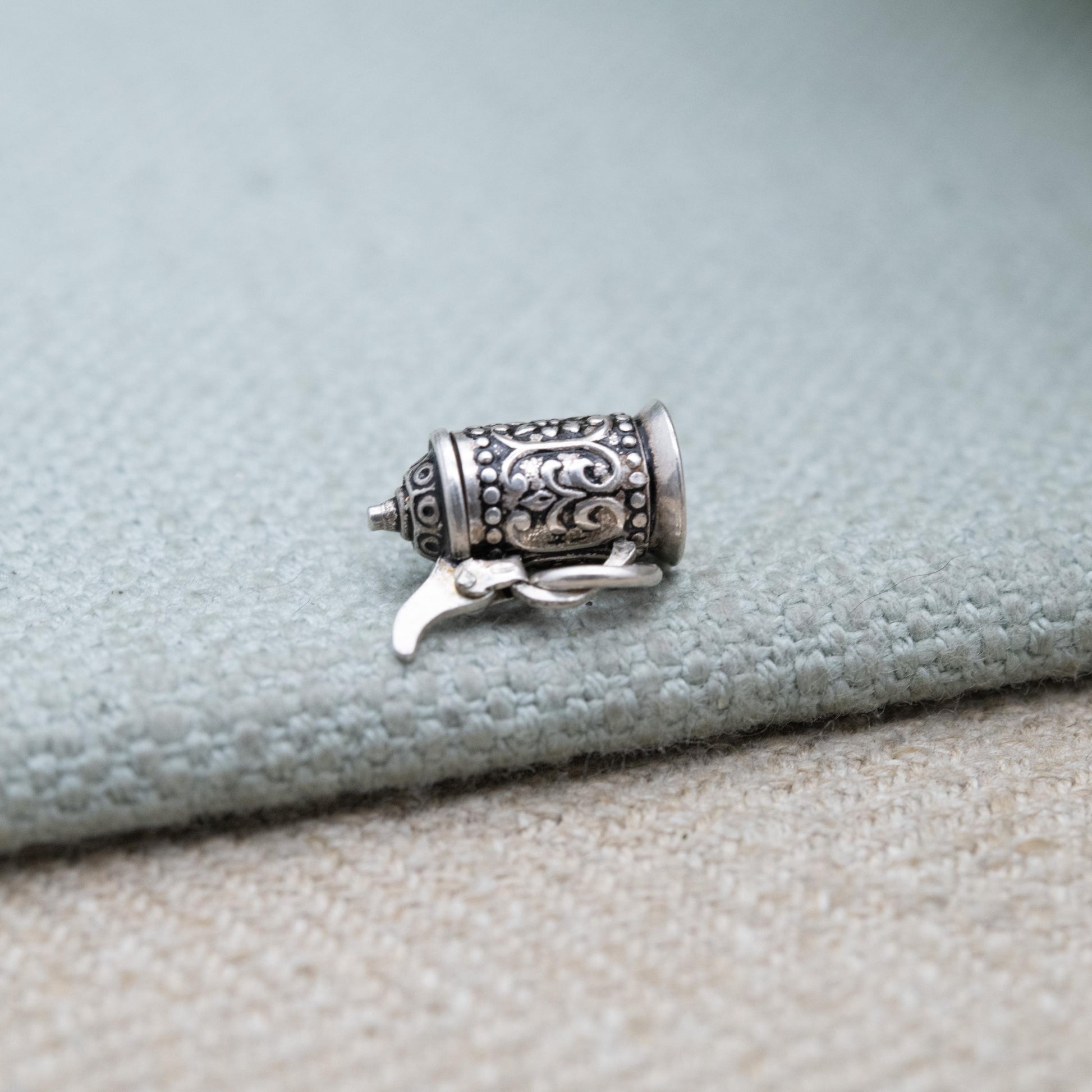 Vintage European Silver Opening Beer Tankard Charm Pendant - Beer | Cup | Stein | Gift for Charm Bracelet