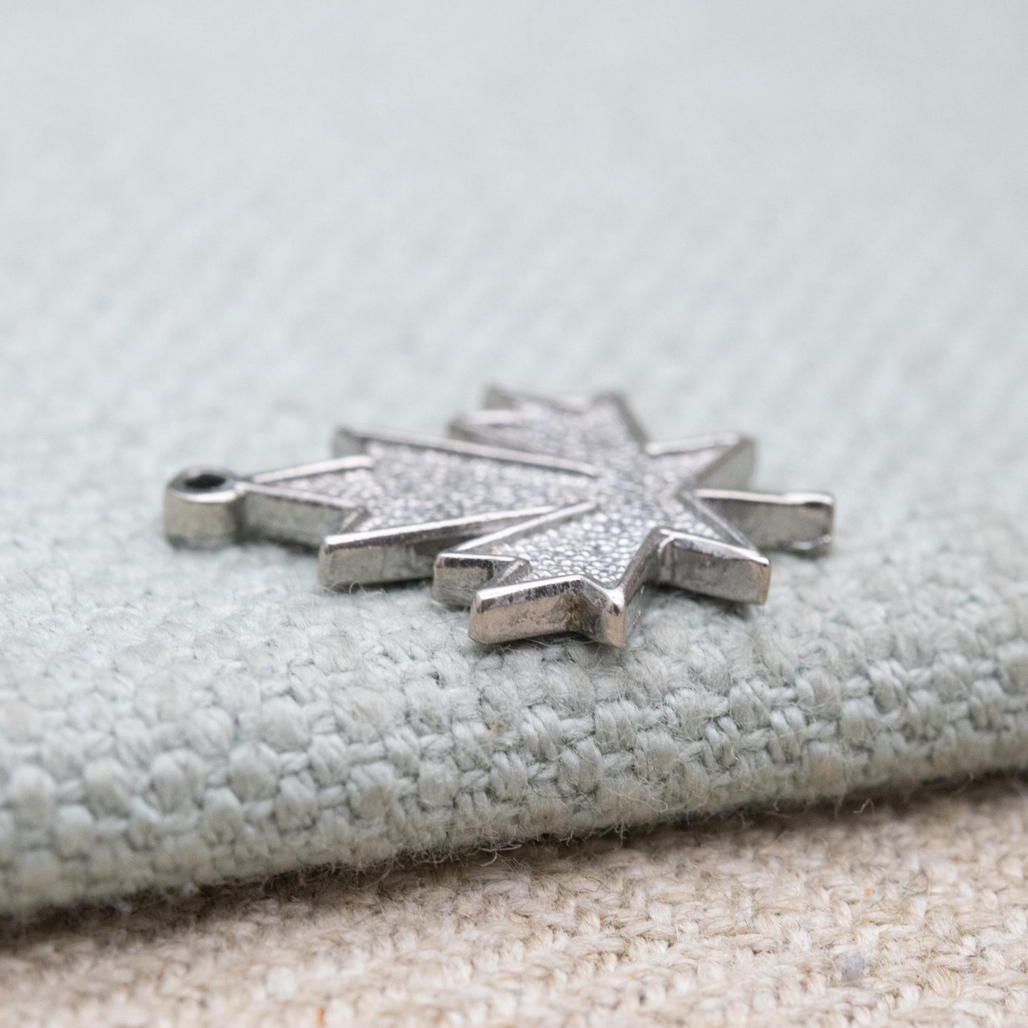 Vintage Sterling Silver Maple Leaf Charm Pendant - Canadian Souvenir Gift for Charm Bracelet