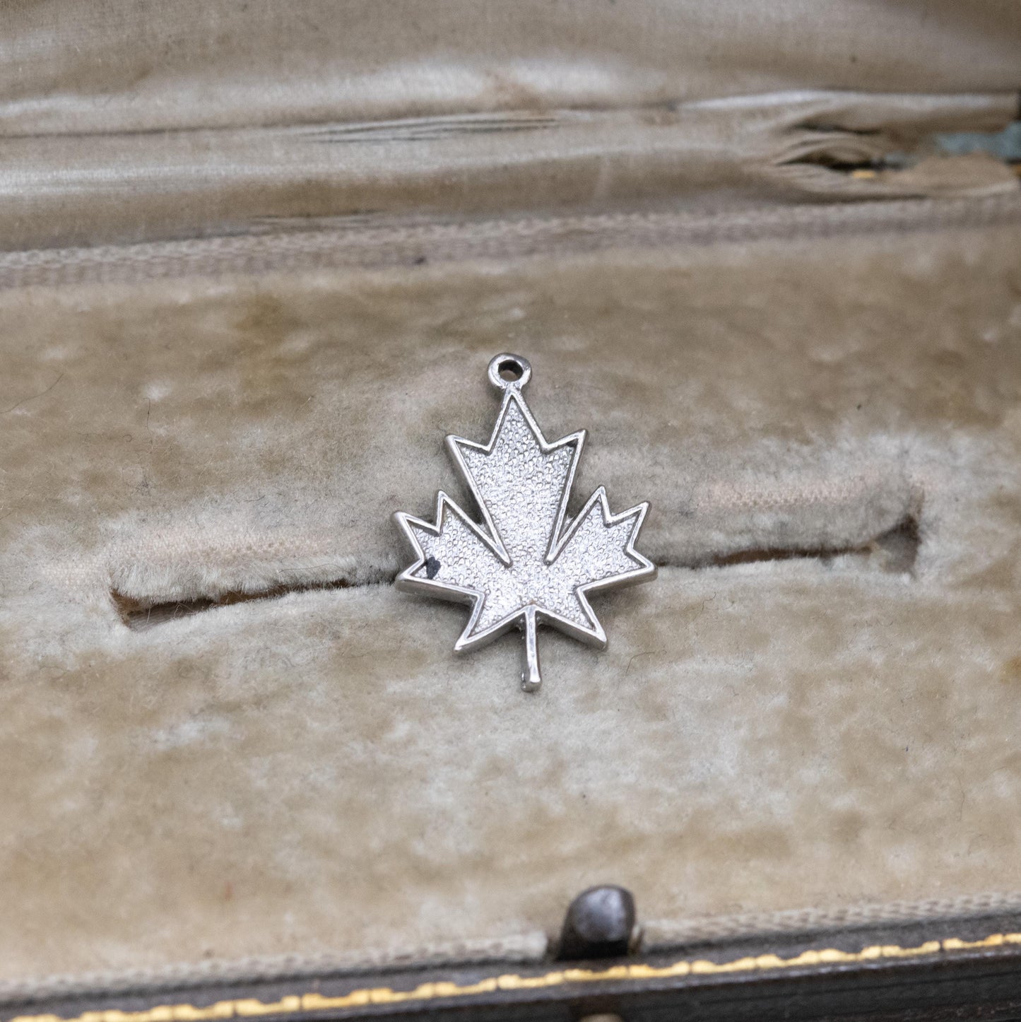 Vintage Sterling Silver Maple Leaf Charm Pendant - Canadian Souvenir Gift for Charm Bracelet