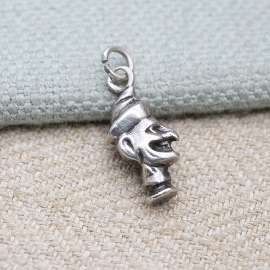Vintage Sterling Silver Mr Punch Charm Pendant - Punch and Judy | Unusual Silver Jewellery | Gift for Charm Bracelet Necklace