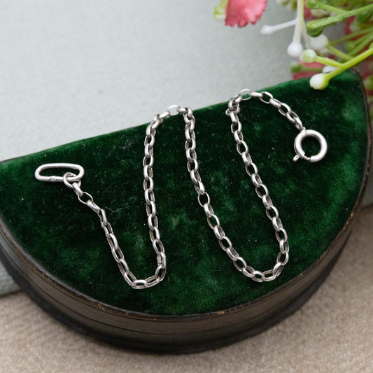 Vintage Silver Cable Link Bracelet - Unisex Gift for Her