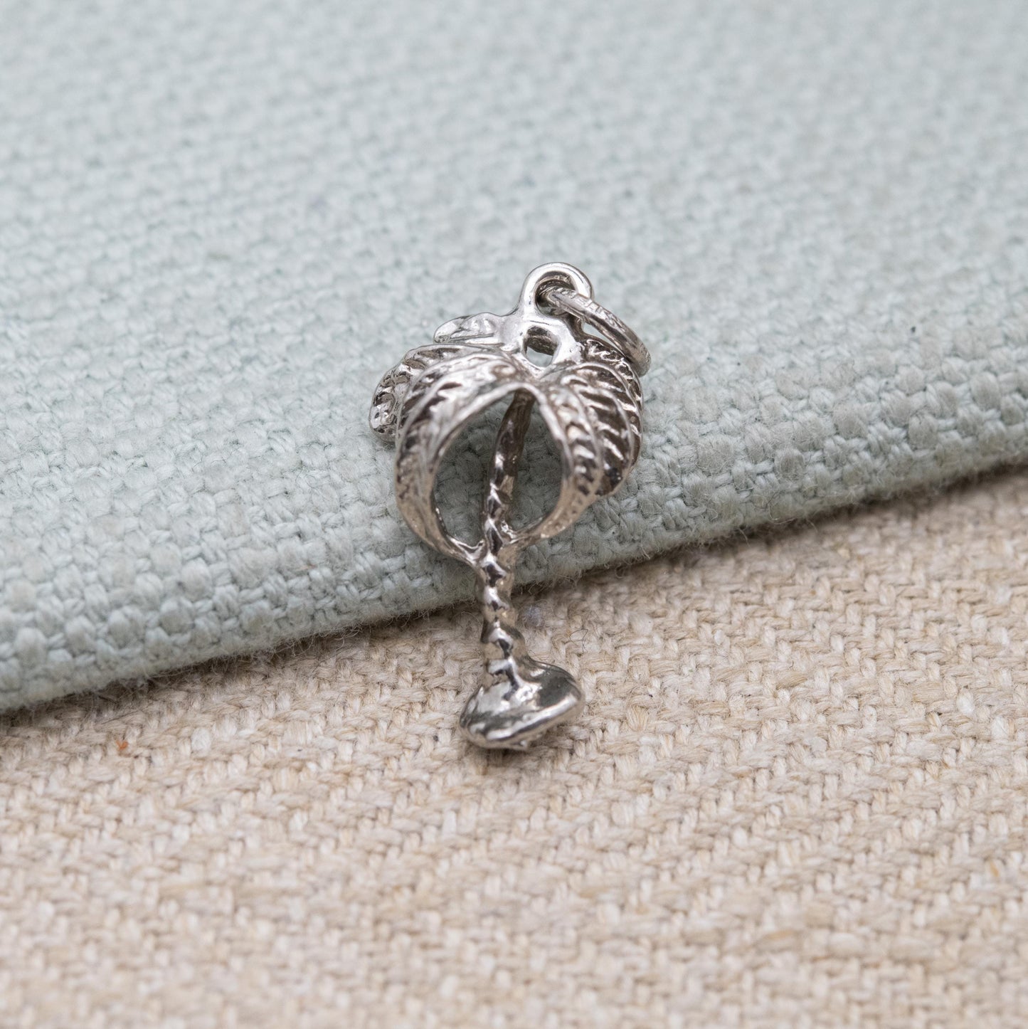 Vintage Silver Palm Tree Charm Pendant - Tropical Travel Charm | Souvenir Gift for Charm Bracelet