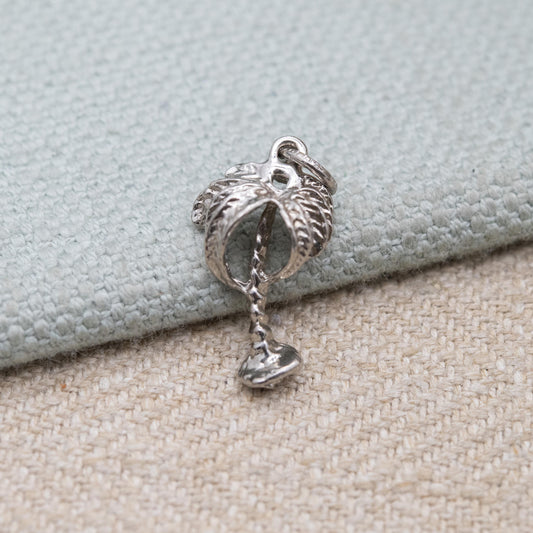 Vintage Silver Palm Tree Charm Pendant - Tropical Travel Charm | Souvenir Gift for Charm Bracelet