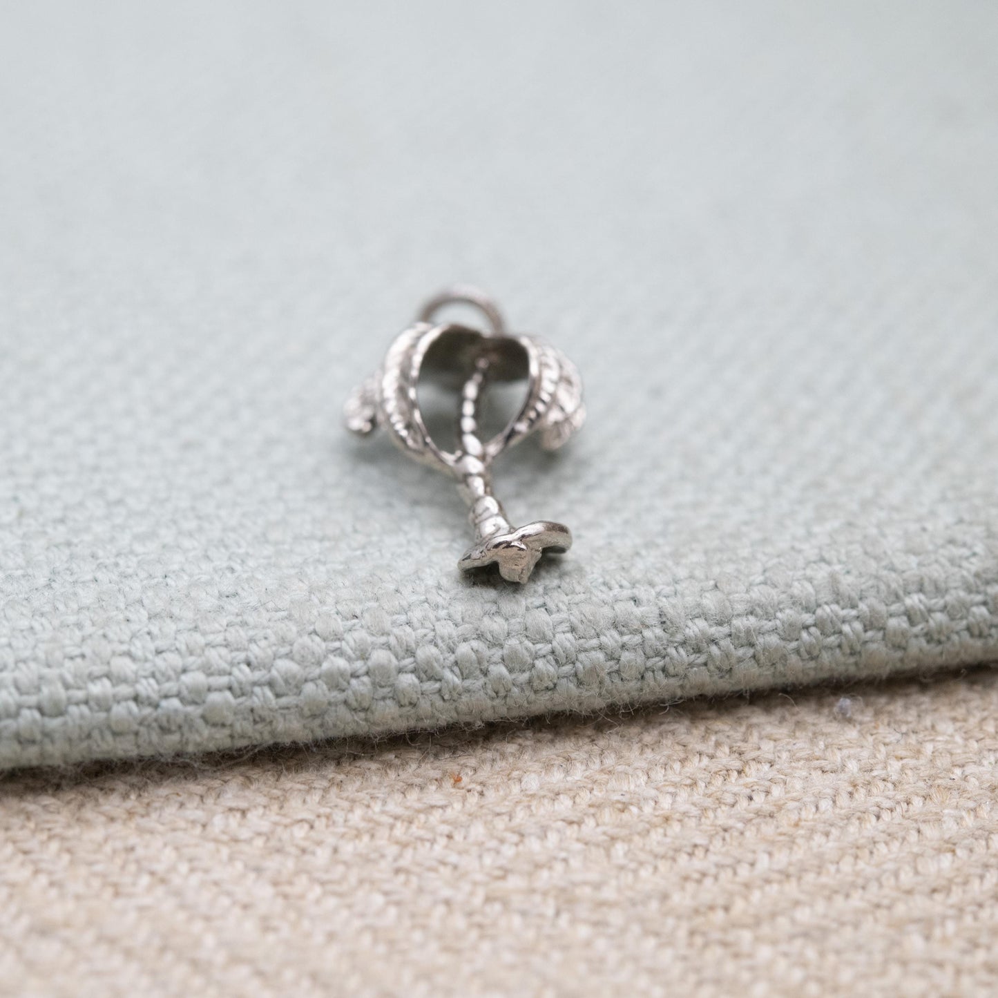 Vintage Silver Palm Tree Charm Pendant - Tropical Travel Charm | Souvenir Gift for Charm Bracelet