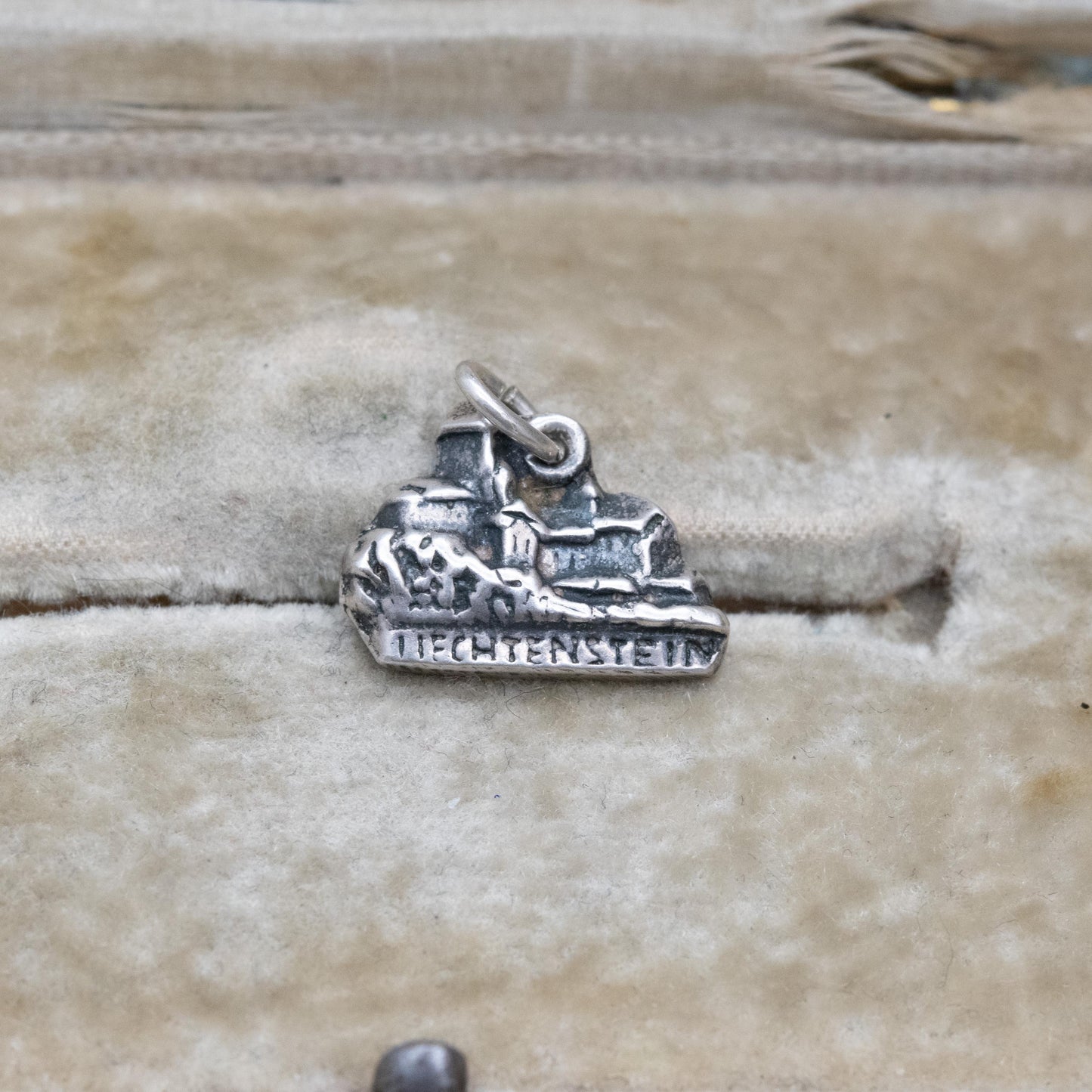 Vintage European Silver Liechtenstein Charm Pendant - European Castle Travel Souvenir | Gift for Charm Bracelet