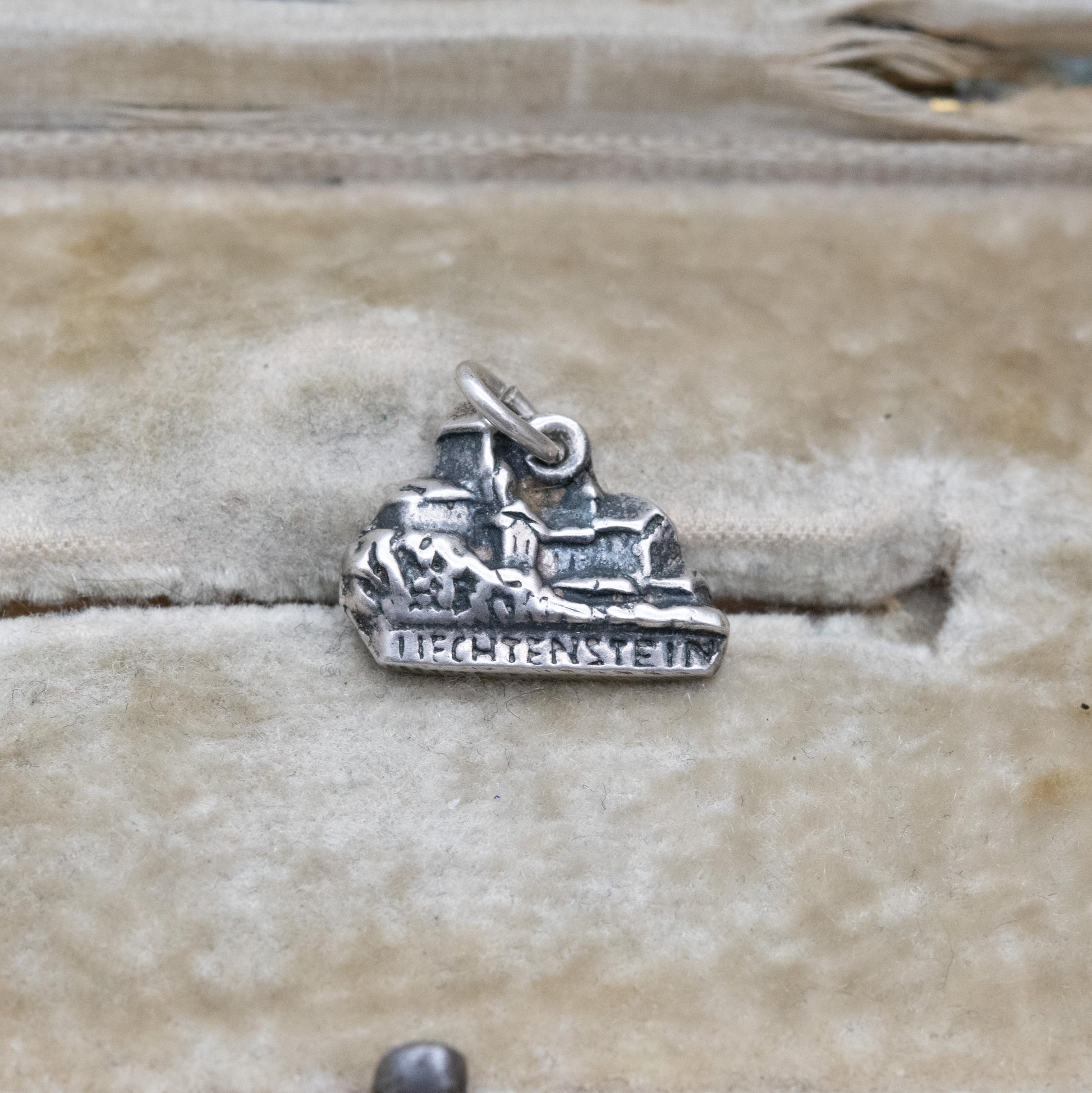 Vintage European Silver Liechtenstein Charm Pendant - European Castle Travel Souvenir | Gift for Charm Bracelet