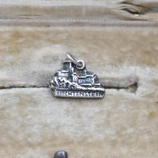 Vintage European Silver Liechtenstein Charm Pendant - European Castle Travel Souvenir | Gift for Charm Bracelet