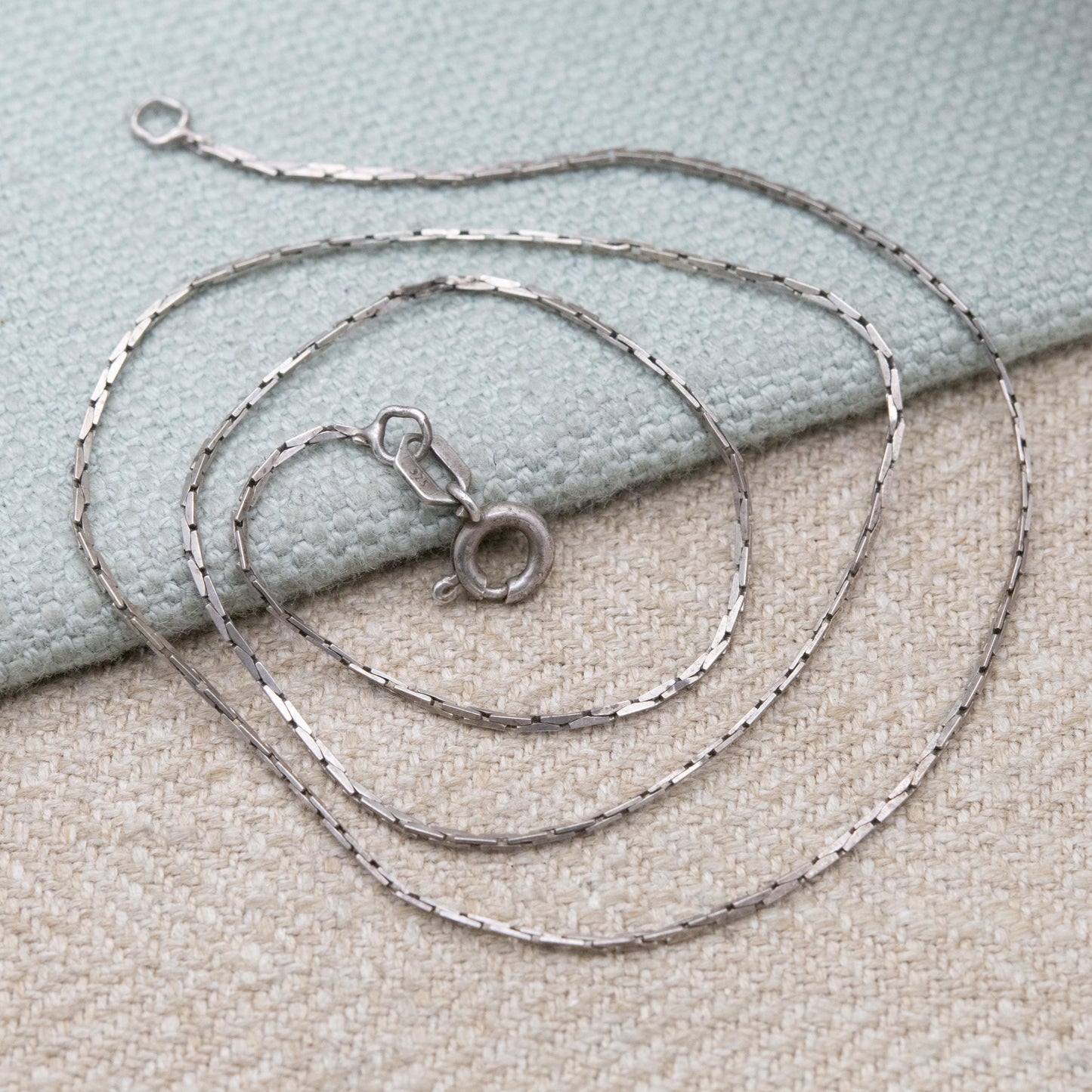 Vintage Sterling Silver Trace Chain Necklace - Quality Solid Silver Necklace Unisex Design | 16"