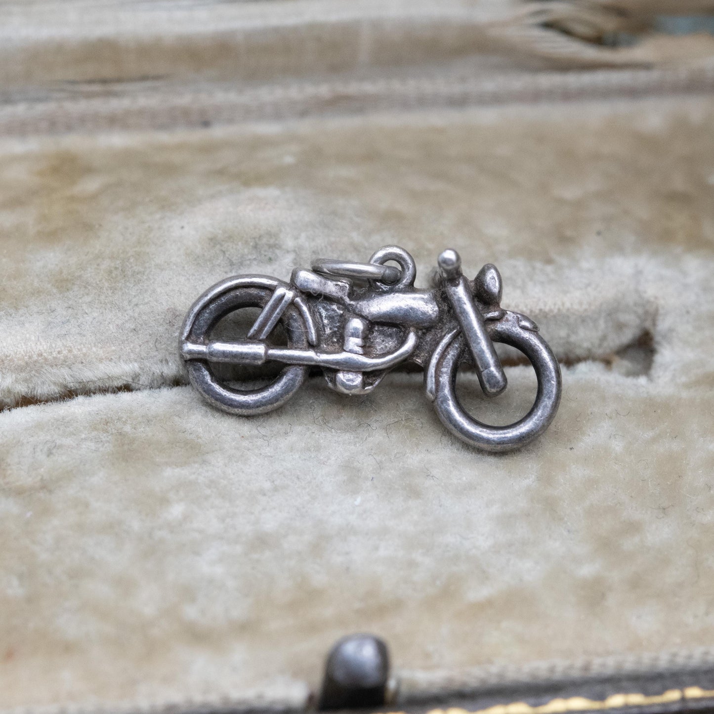 Vintage Sterling Silver Motorbike Charm Pendant - Vintage Motor Bike Vehicle | Gift for Charm Bracelet