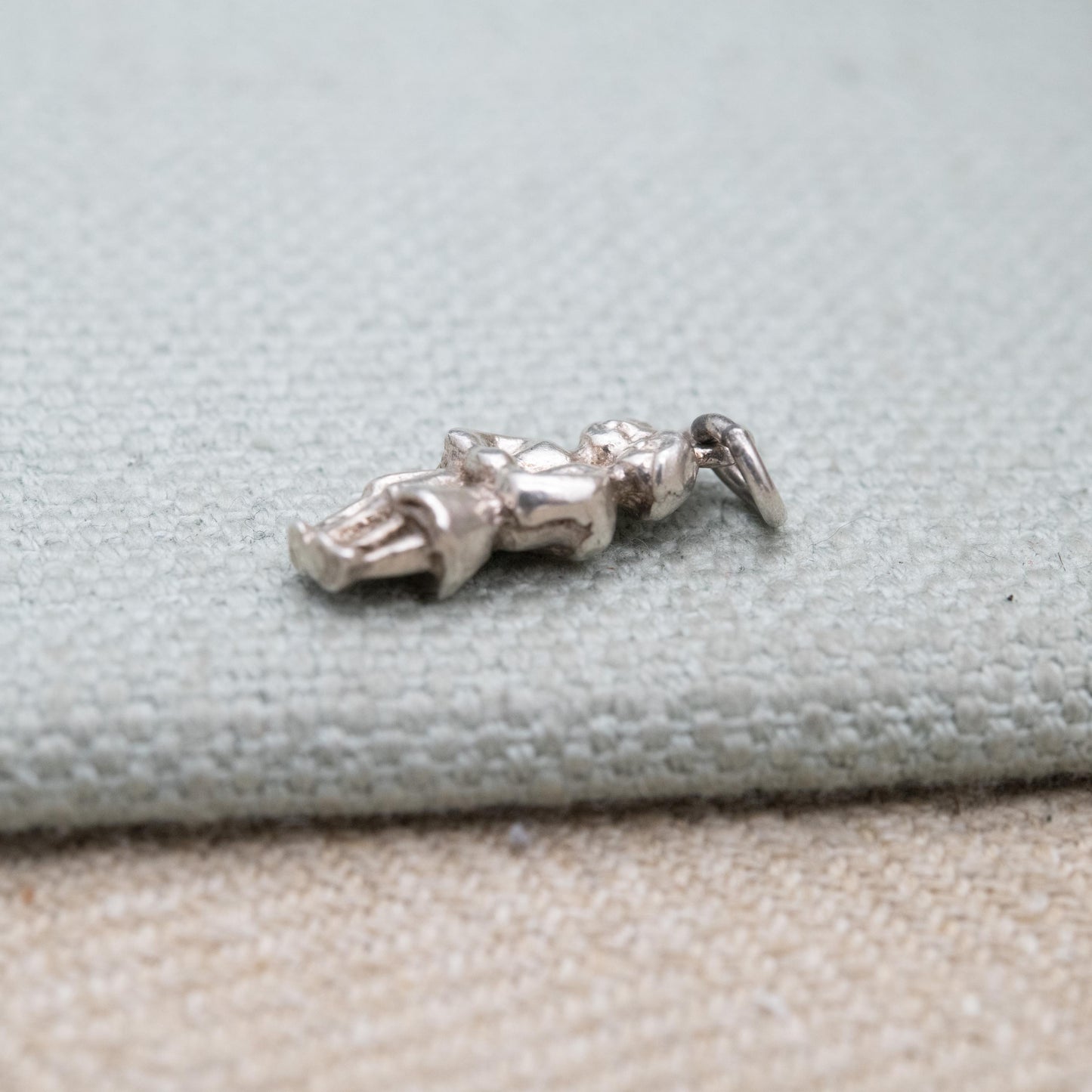 Vintage Sterling Silver Bride and Groom Charm Pendant - Wedding Day Gift for Charm Bracelet