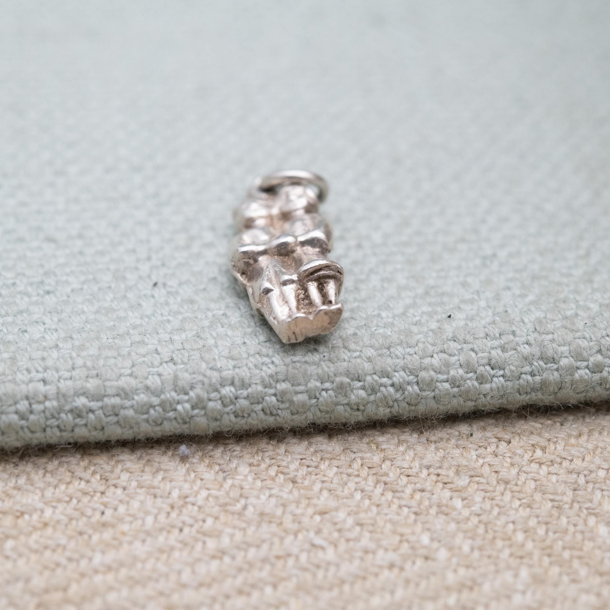 Vintage Sterling Silver Bride and Groom Charm Pendant - Wedding Day Gift for Charm Bracelet