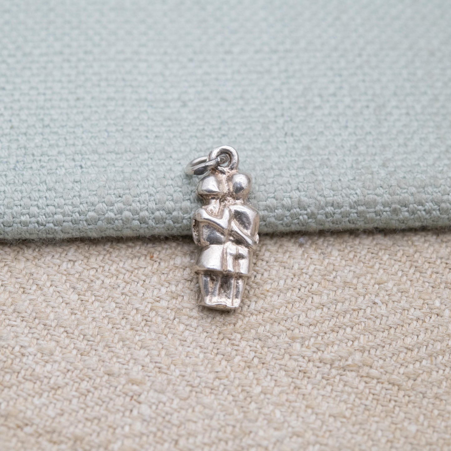 Vintage Sterling Silver Bride and Groom Charm Pendant - Wedding Day Gift for Charm Bracelet