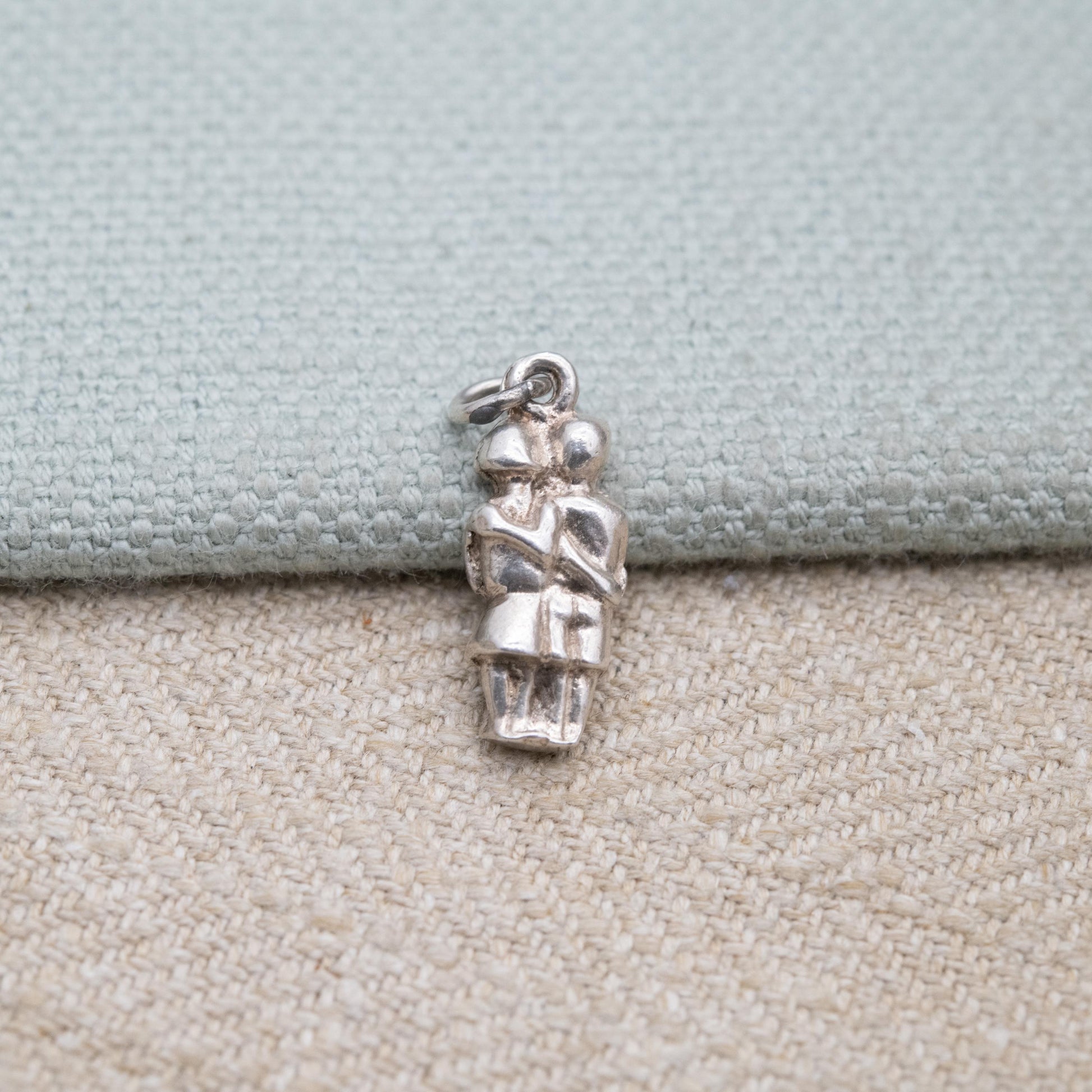 Vintage Sterling Silver Bride and Groom Charm Pendant - Wedding Day Gift for Charm Bracelet