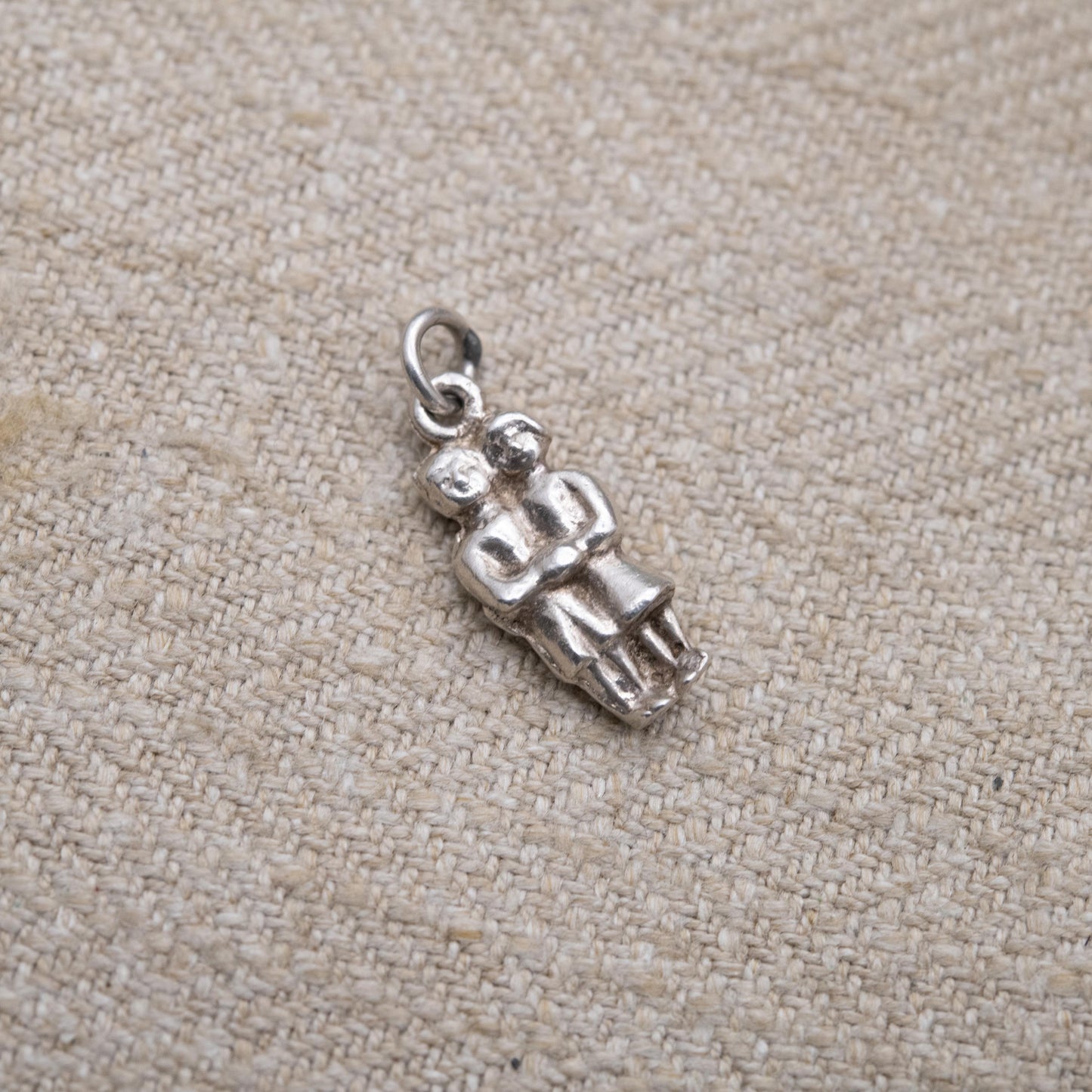 Vintage Sterling Silver Bride and Groom Charm Pendant - Wedding Day Gift for Charm Bracelet
