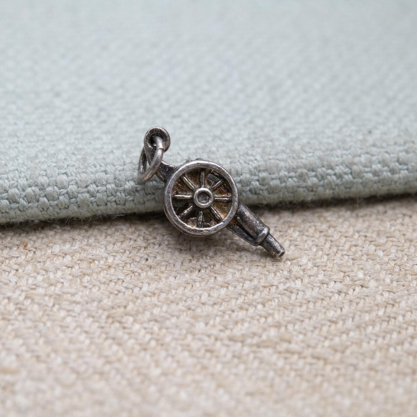 Vintage Sterling Silver Canon Charm Pendant - Gun | Collectable Weaponry Souvenir Gift for Charm Bracelet