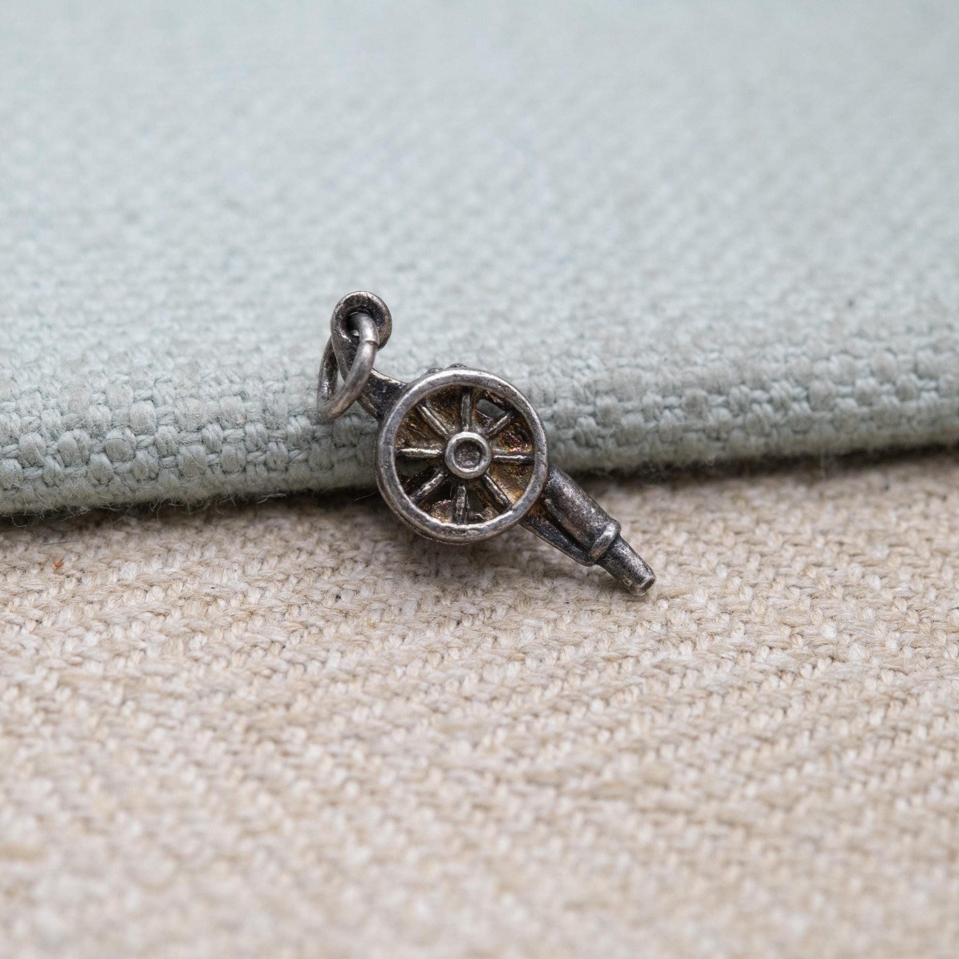 Vintage Sterling Silver Canon Charm Pendant - Gun | Collectable Weaponry Souvenir Gift for Charm Bracelet