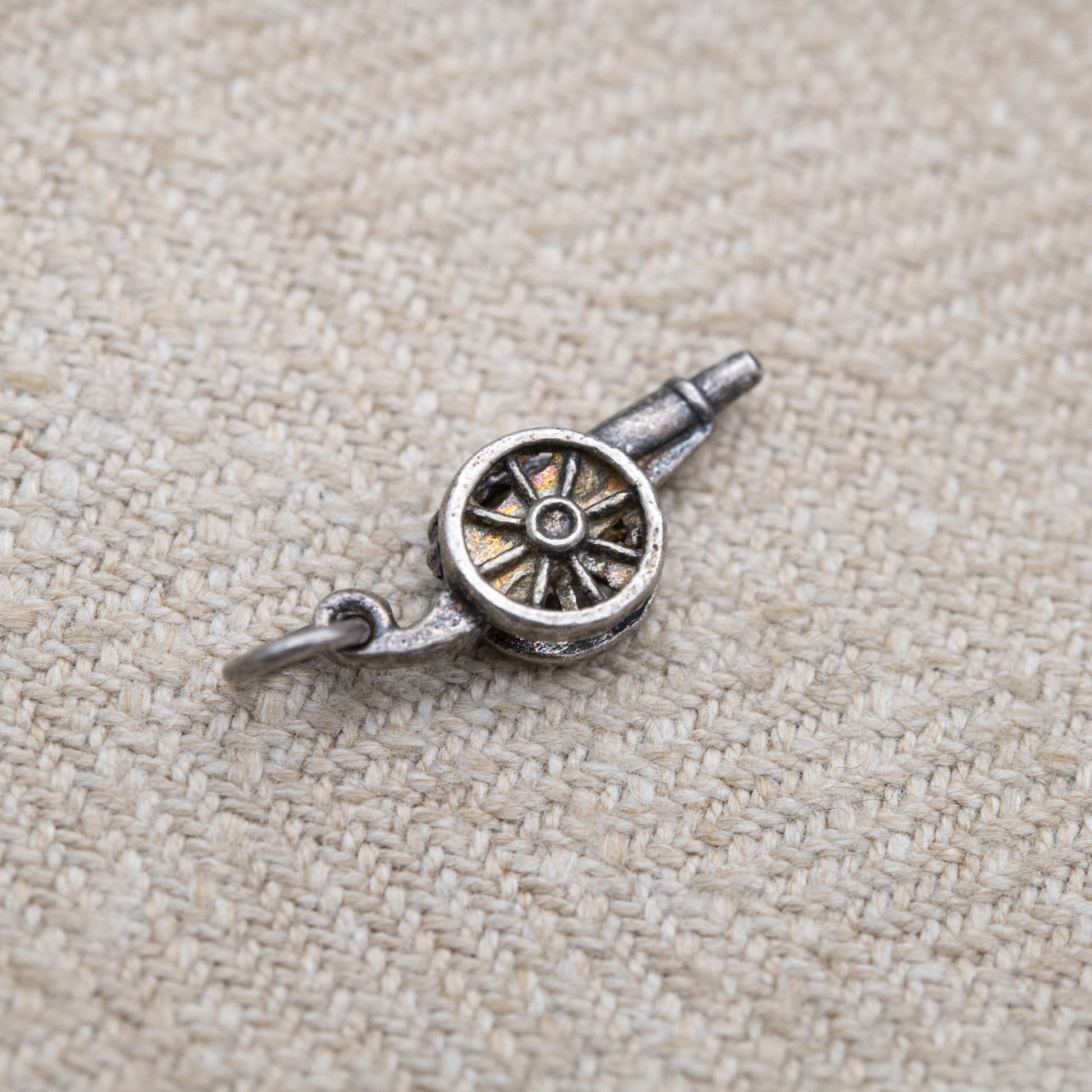 Vintage Sterling Silver Canon Charm Pendant - Gun | Collectable Weaponry Souvenir Gift for Charm Bracelet