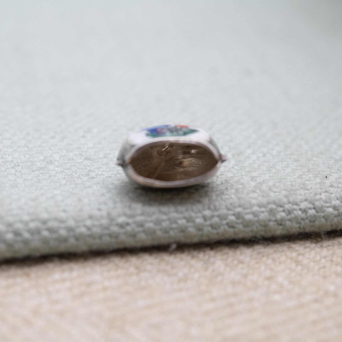 Vintage European Silver Enamel Dolomiti Cow Bell Charm Pendant - Italian Enamel Articulated with Moving Tongue | Gift for Charm Bracelet