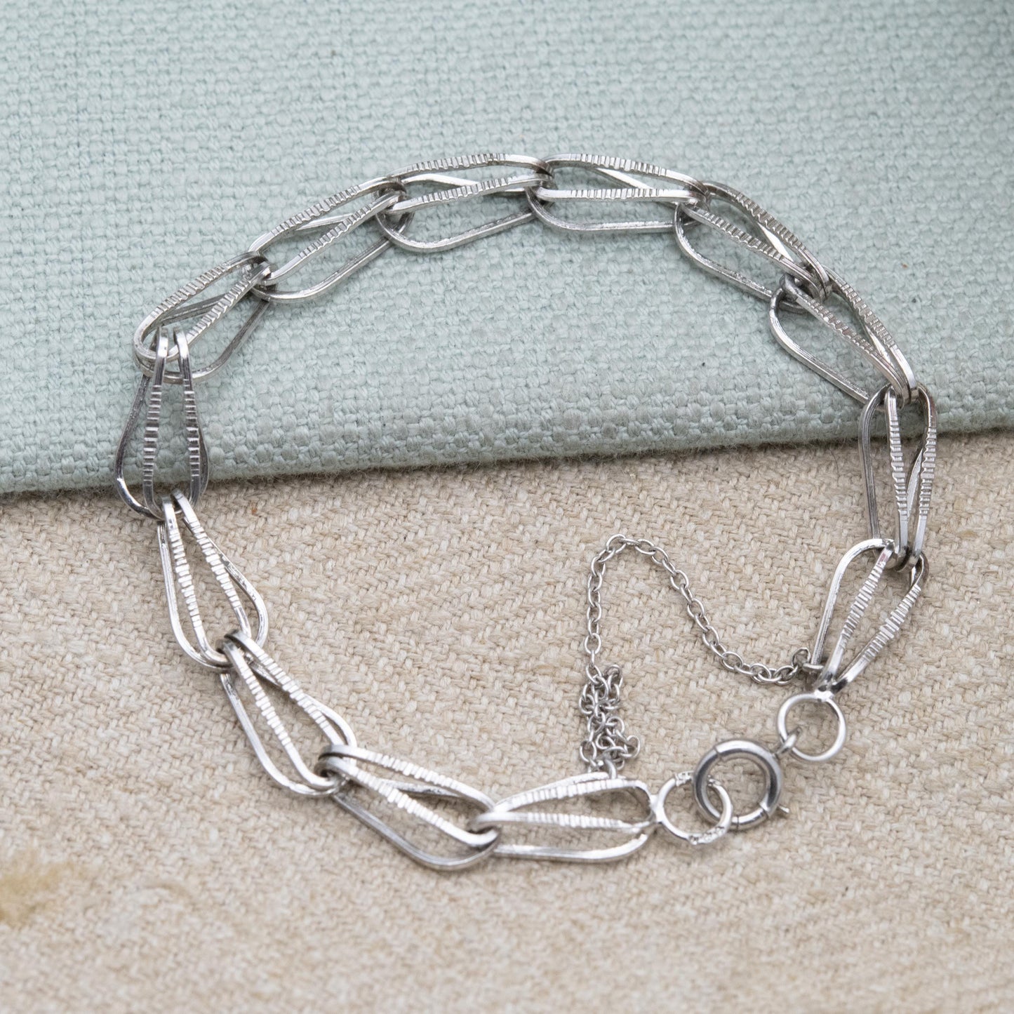Vintage Sterling Silver Fancy Link Bracelet - Unisex Gift for Him Her