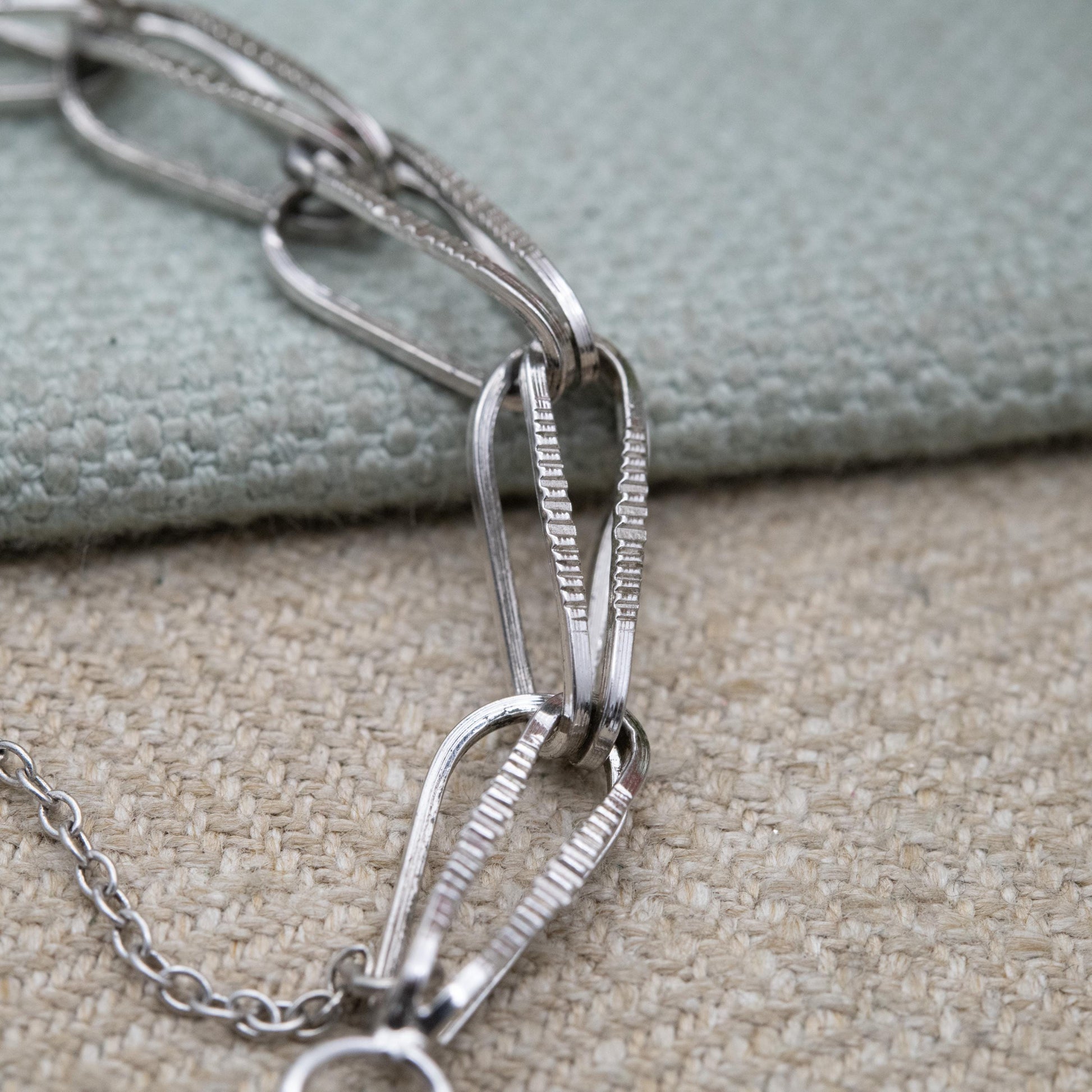 Vintage Sterling Silver Fancy Link Bracelet - Unisex Gift for Him Her