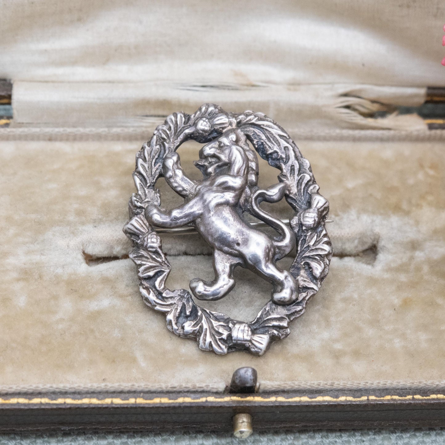 Vintage Scottish Sterling Silver Lion Rampant Brooch by Robert Allison 1951 - Heraldic Arms of Scotland