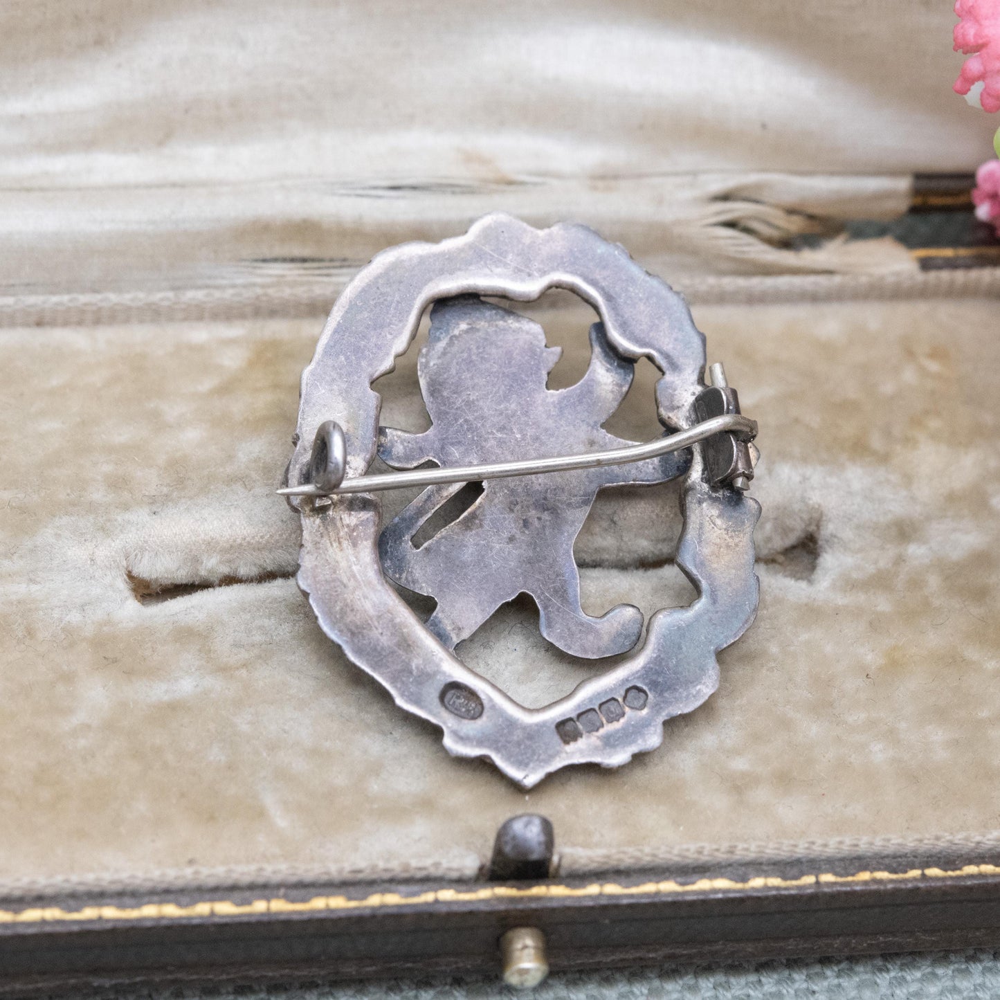 Vintage Scottish Sterling Silver Lion Rampant Brooch by Robert Allison 1951 - Heraldic Arms of Scotland